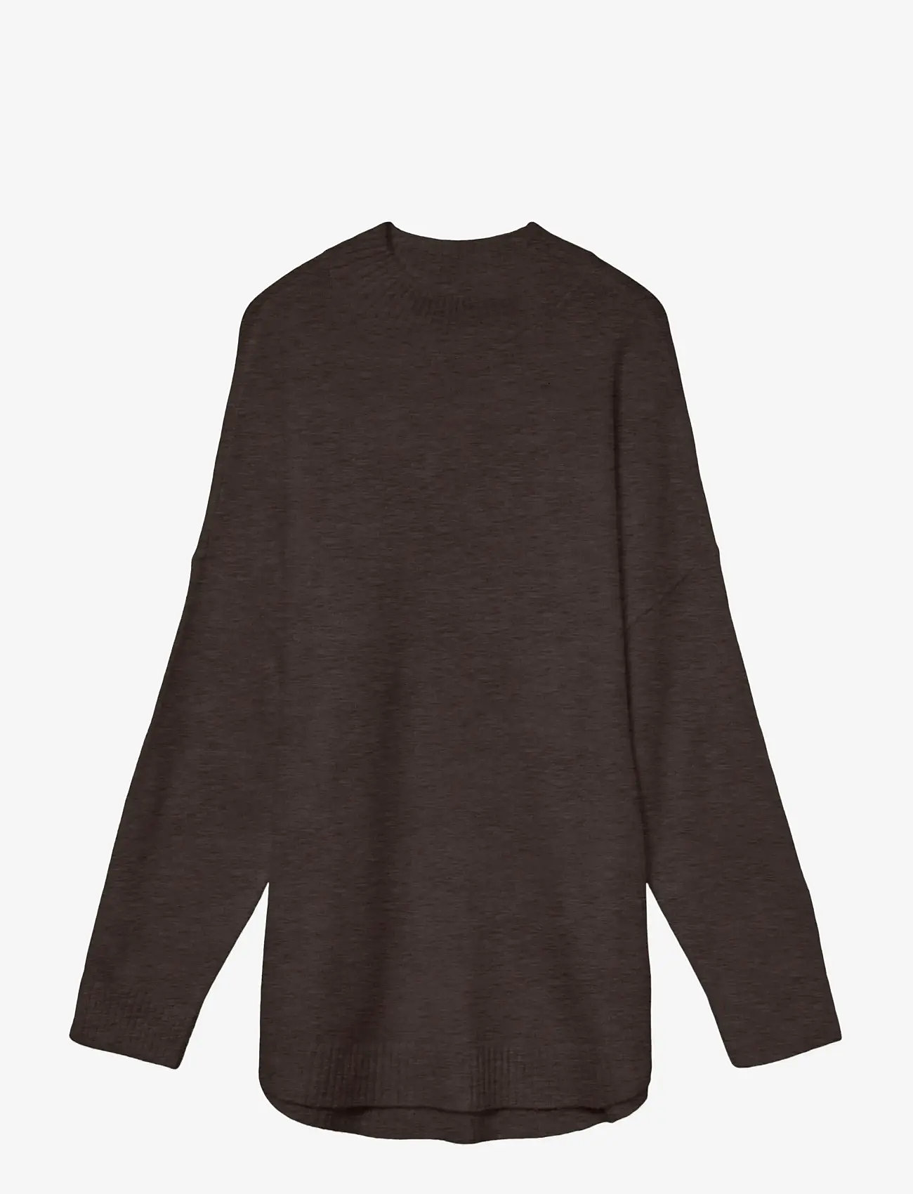 Vero Moda - VMPLAZA LS HIGHNCK LONG PULLOVER GA NOOS - striktrøjer - chocolate torte - 1