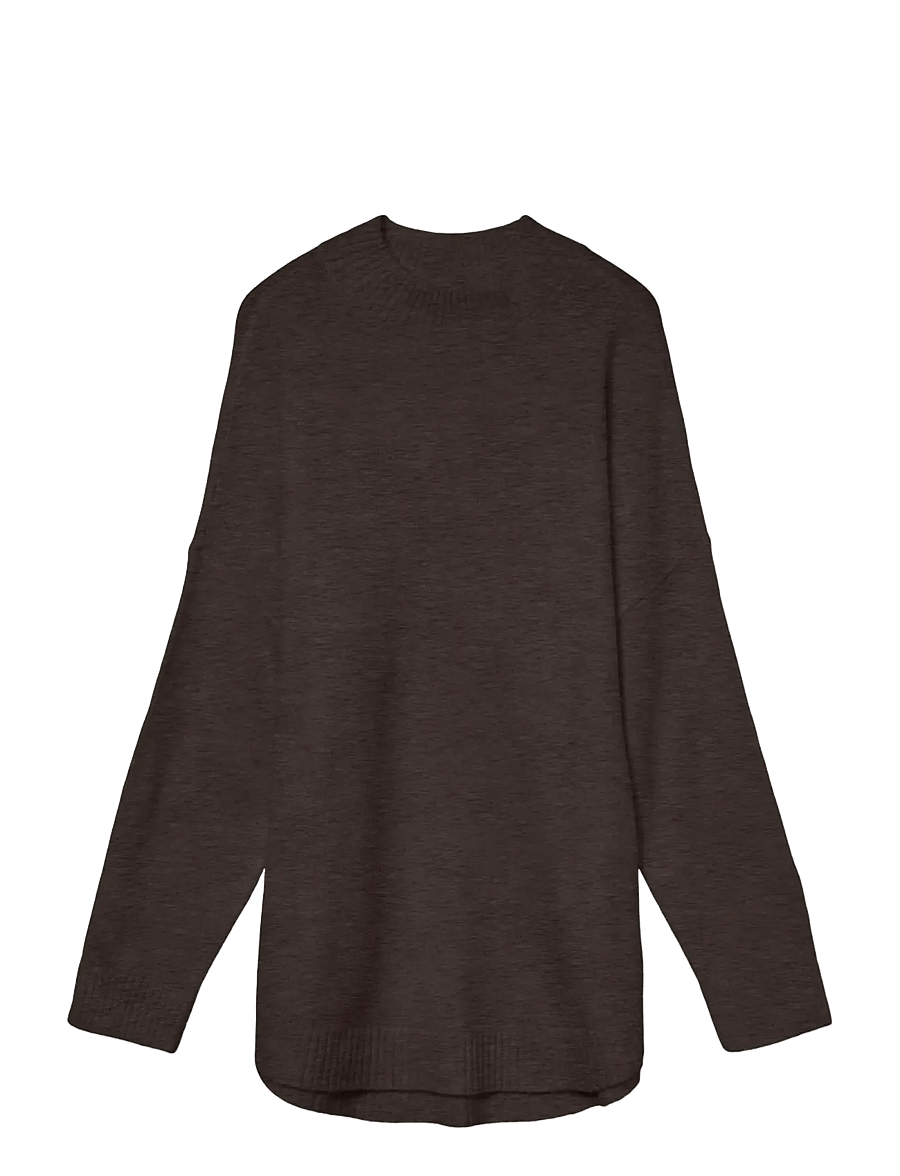Vero Moda - VMPLAZA LS HIGHNCK LONG PULLOVER GA NOOS - pullover - chocolate torte - 1