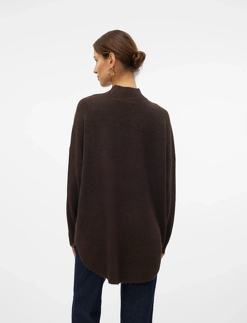 Vero Moda - VMPLAZA LS HIGHNCK LONG PULLOVER GA NOOS - pullover - chocolate torte - 2