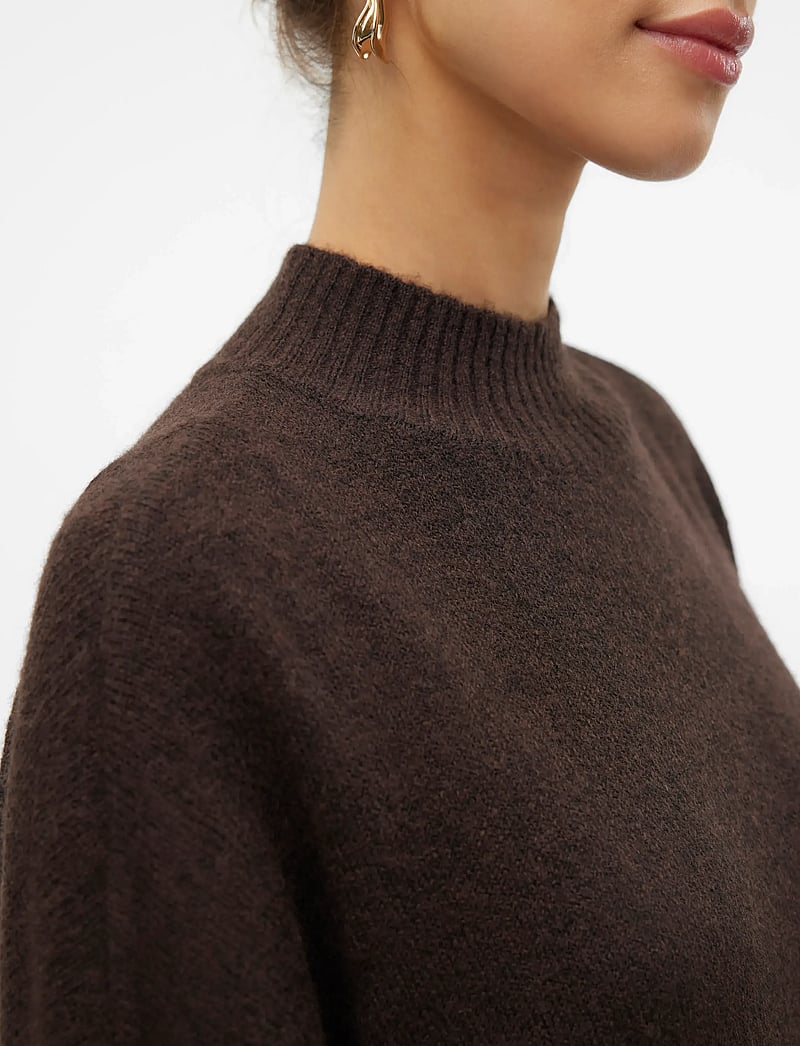 Vero Moda - VMPLAZA LS HIGHNCK LONG PULLOVER GA NOOS - pullover - chocolate torte - 4