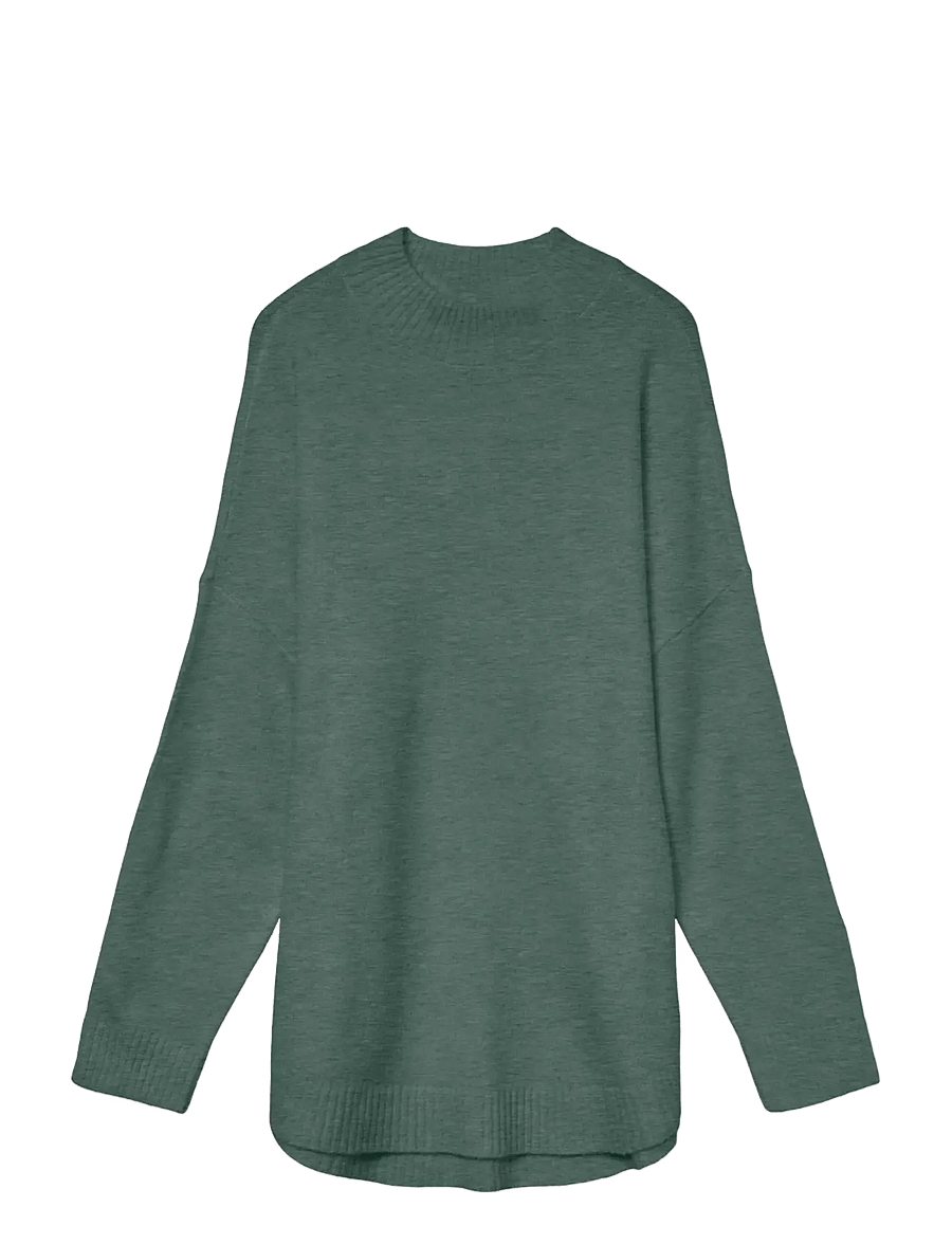 Vero Moda - VMPLAZA LS HIGHNCK LONG PULLOVER GA NOOS - pullover - dark forest - 1
