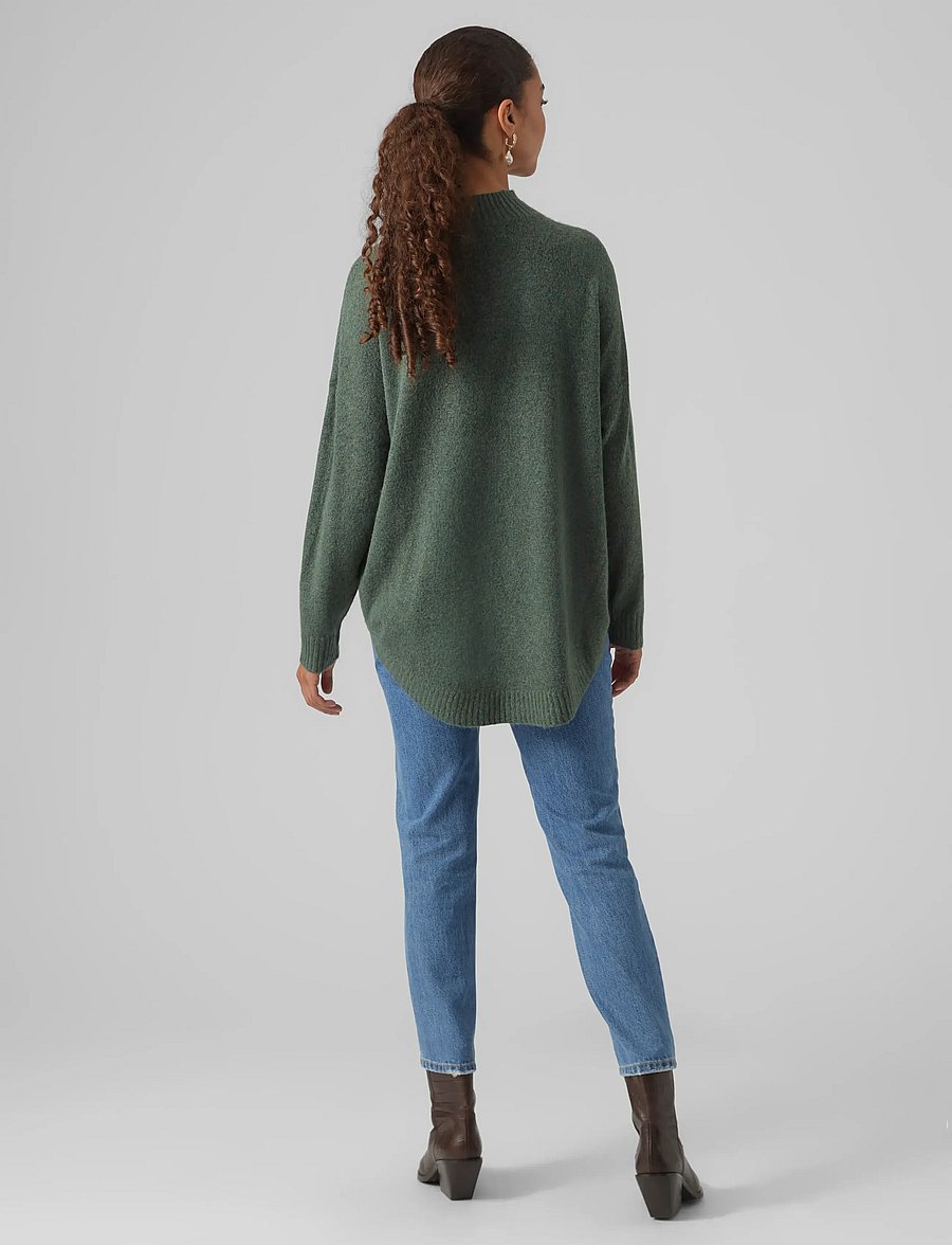 Vero Moda - VMPLAZA LS HIGHNCK LONG PULLOVER GA NOOS - pullover - dark forest - 2