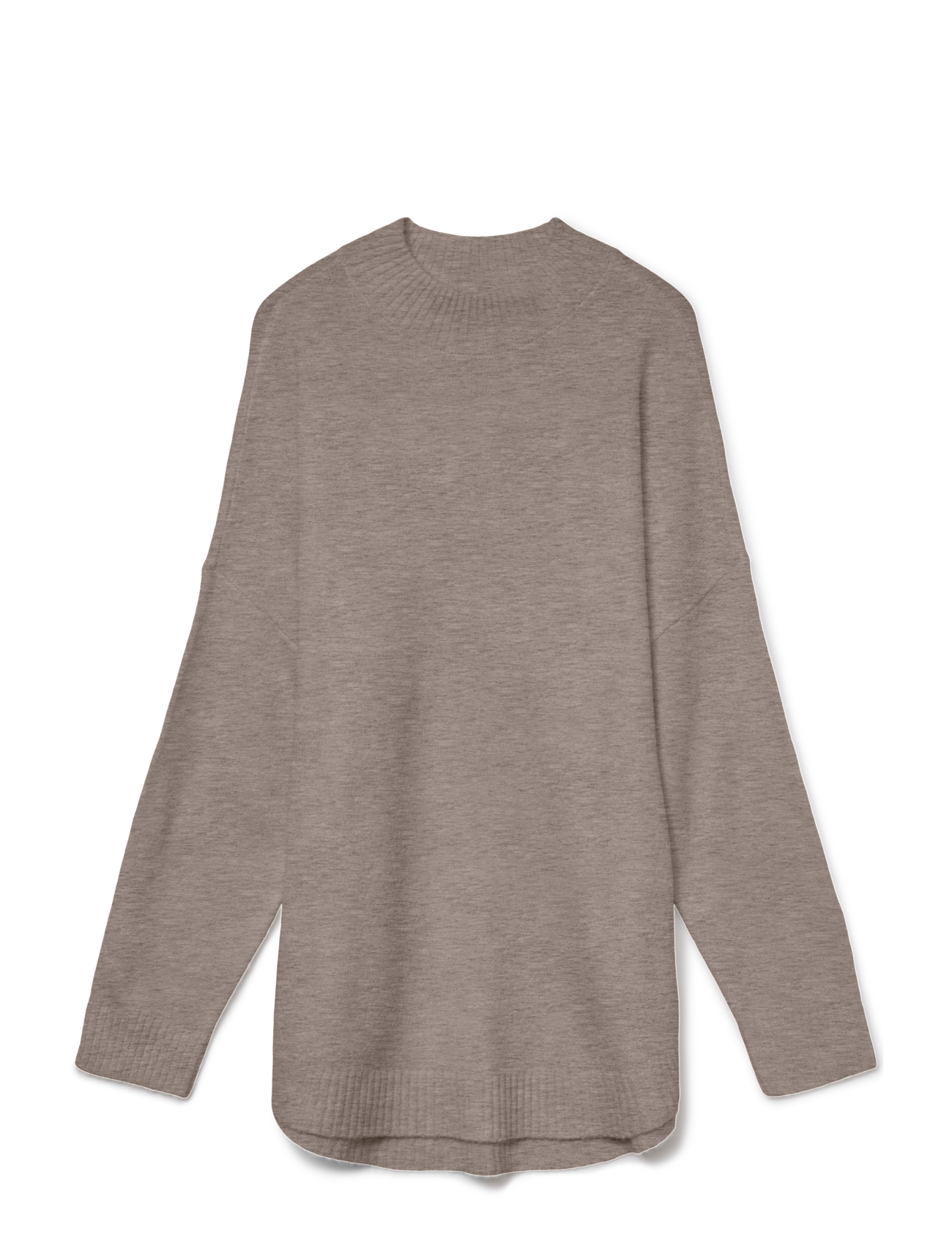 Vero Moda VMPLAZA LS HIGHNCK LONG PULLOVER GA NOOS - Strickmode - MOON ROCK / grey
