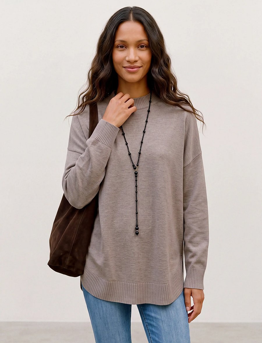 Vero Moda - VMPLAZA LS HIGHNCK LONG PULLOVER GA NOOS - pullover - moon rock - 3