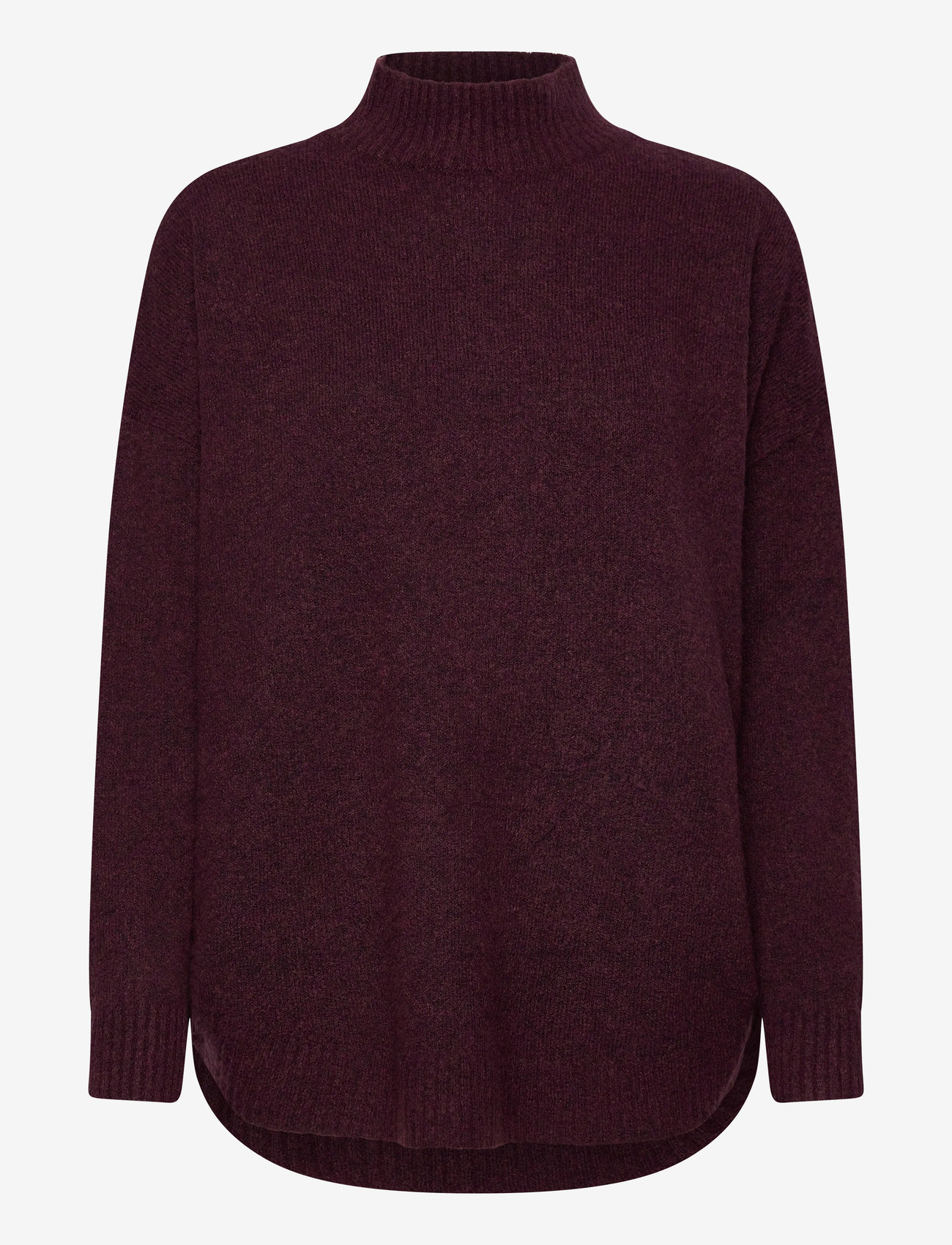 Vero Moda - VMPLAZA LS HIGHNCK LONG PULLOVER GA NOOS - stickade tröjor - winetasting - 0