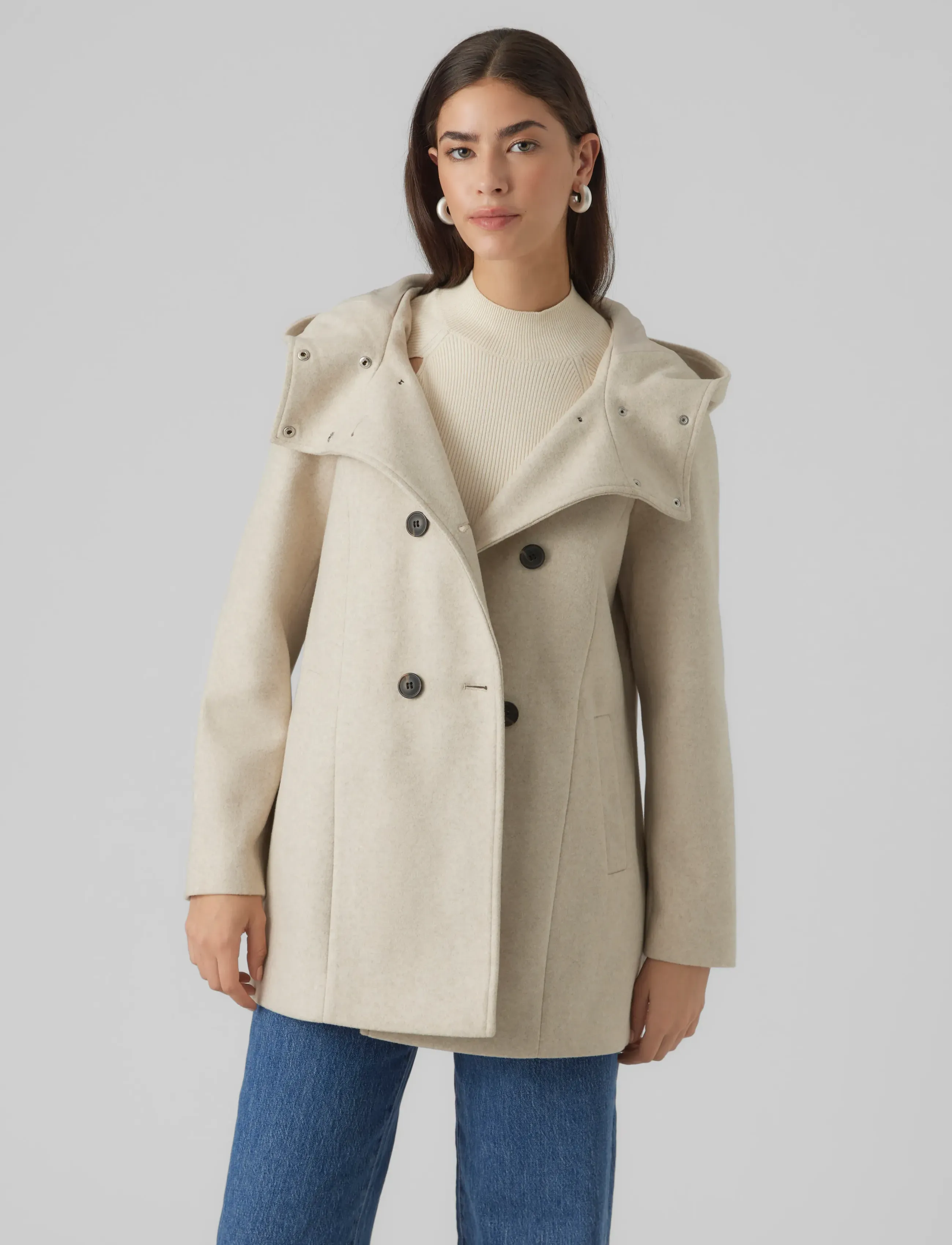Vero Moda Vmfortuneshila Jacket Ga Noos, S, Coats, Beige - Winter Frauen