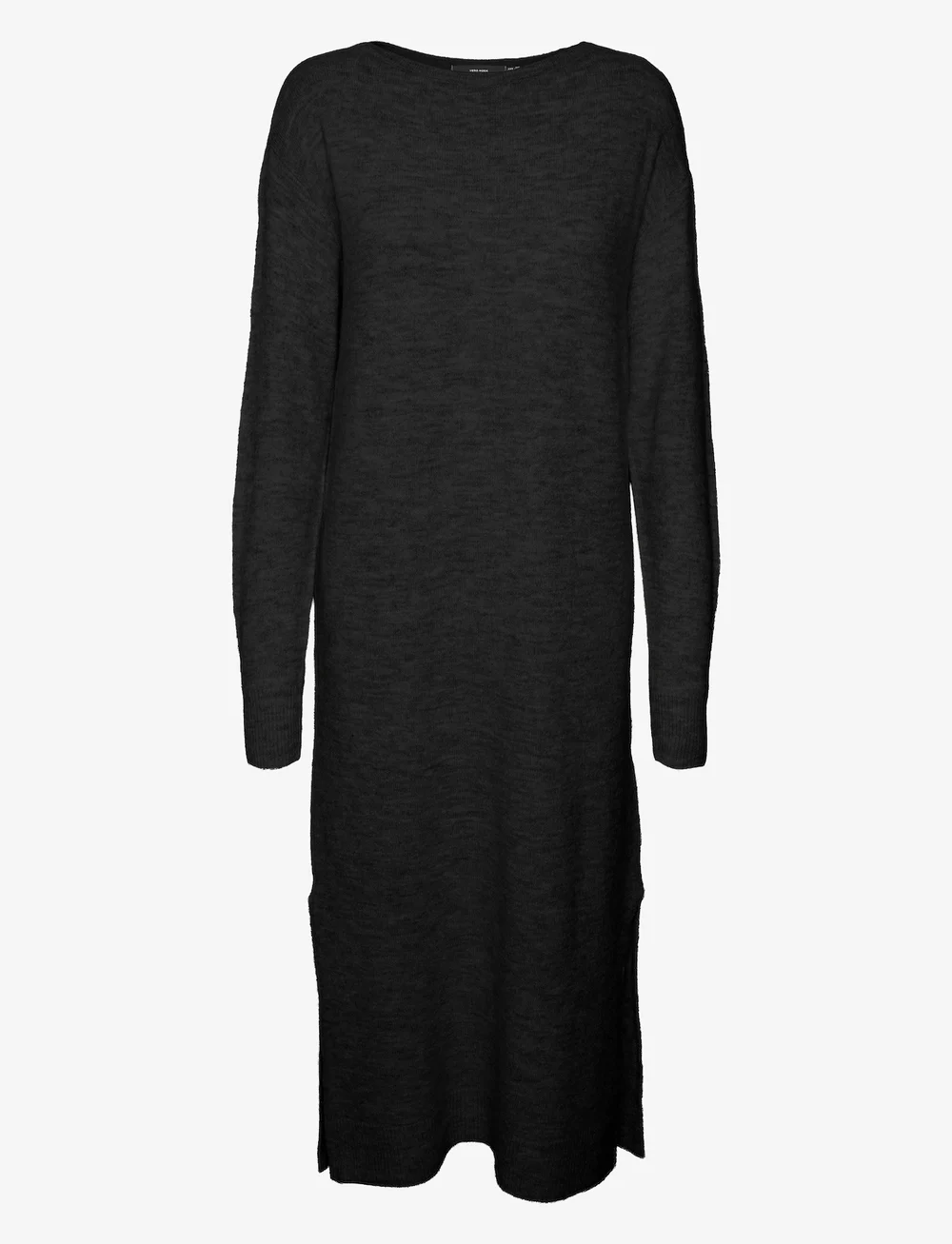 Vero Moda - VMLEFILE LS BOATNECK CALF DRESS NOOS - megztos suknelės - black - 1