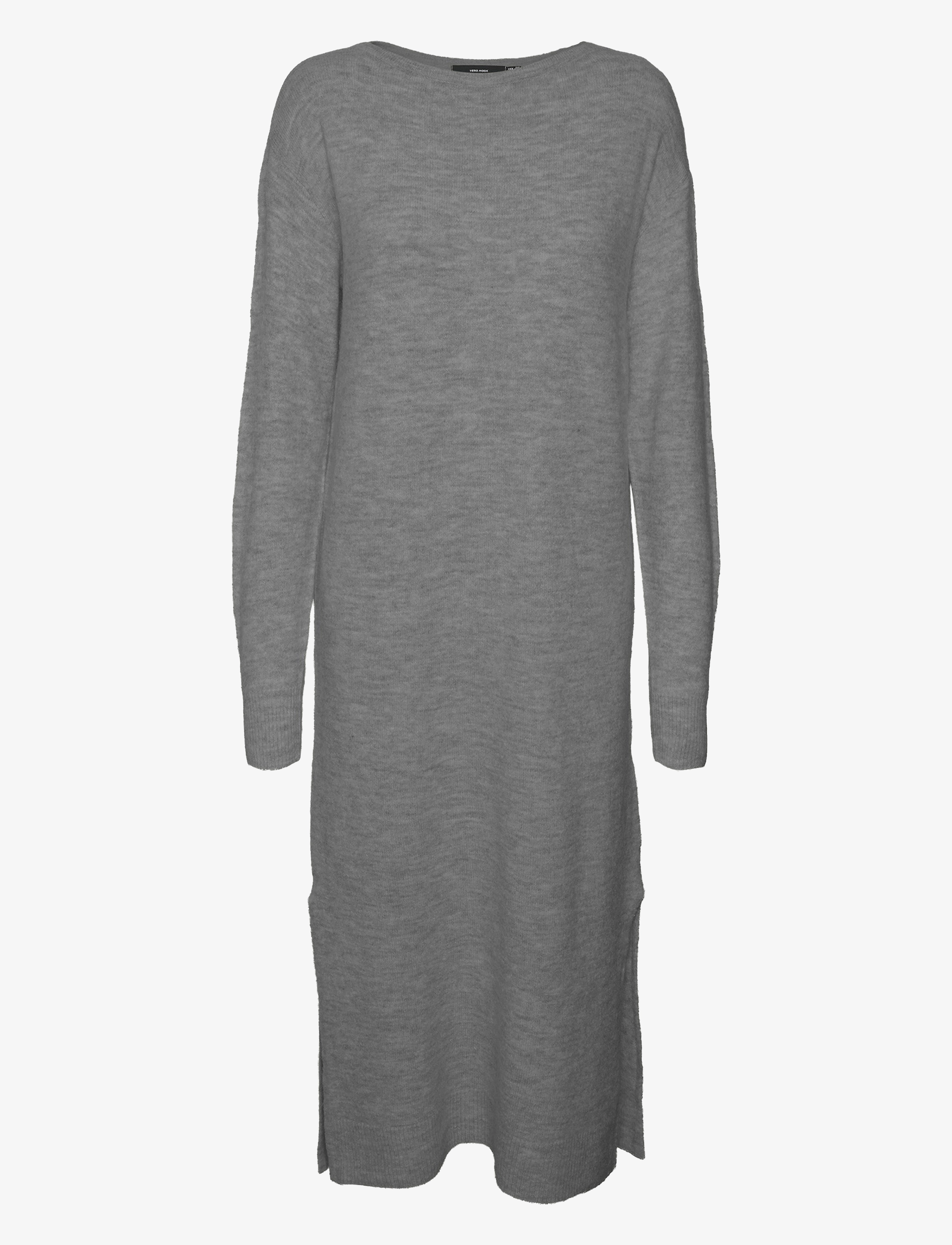 Vero Moda VMLEFILE LS BOATNECK CALF DRESS NOOS - Kleider - MEDIUM GREY MELANGE / grey