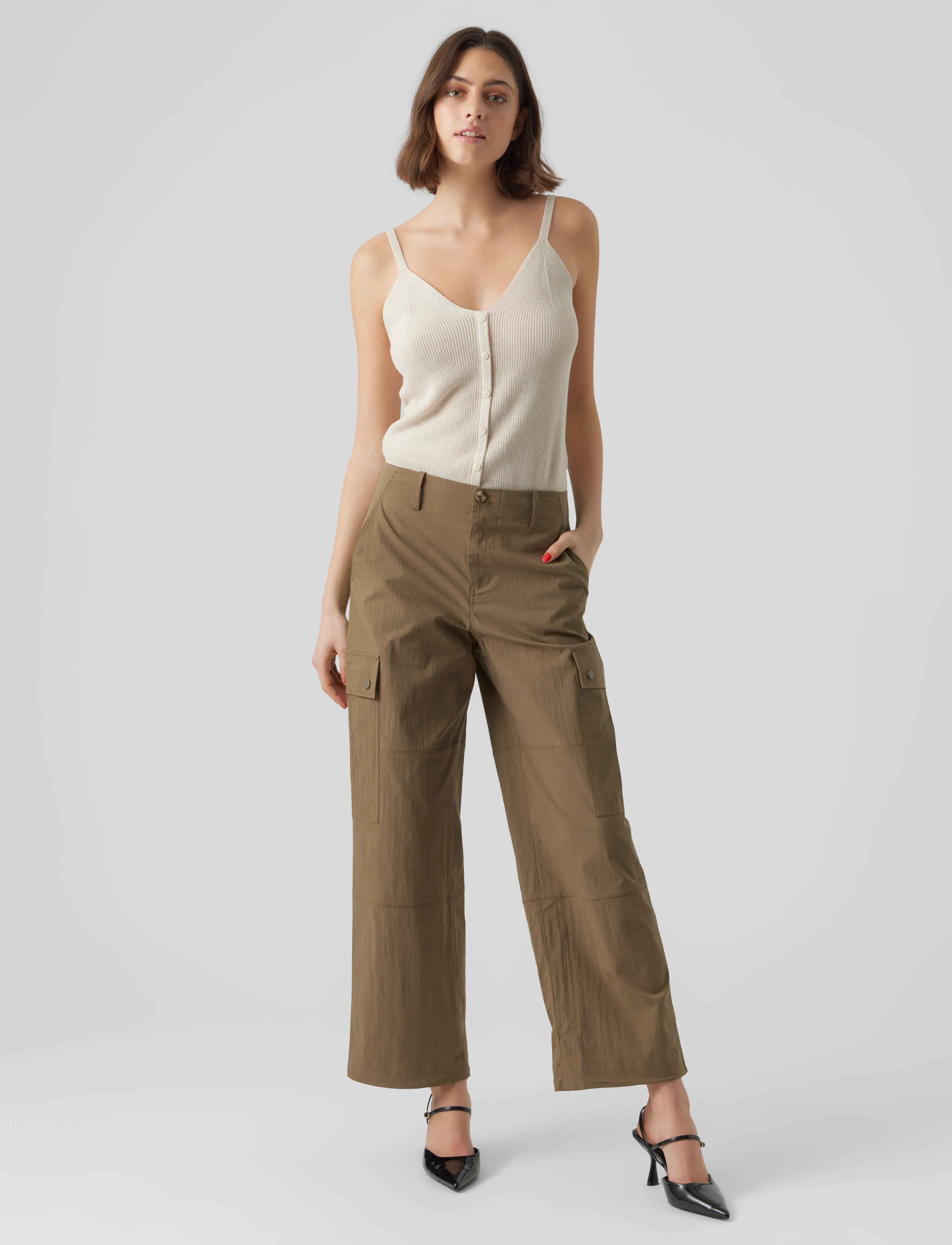 Vero Moda - VMRILEY MR LOOSE CARGO PANT - laveste priser - capers - 3