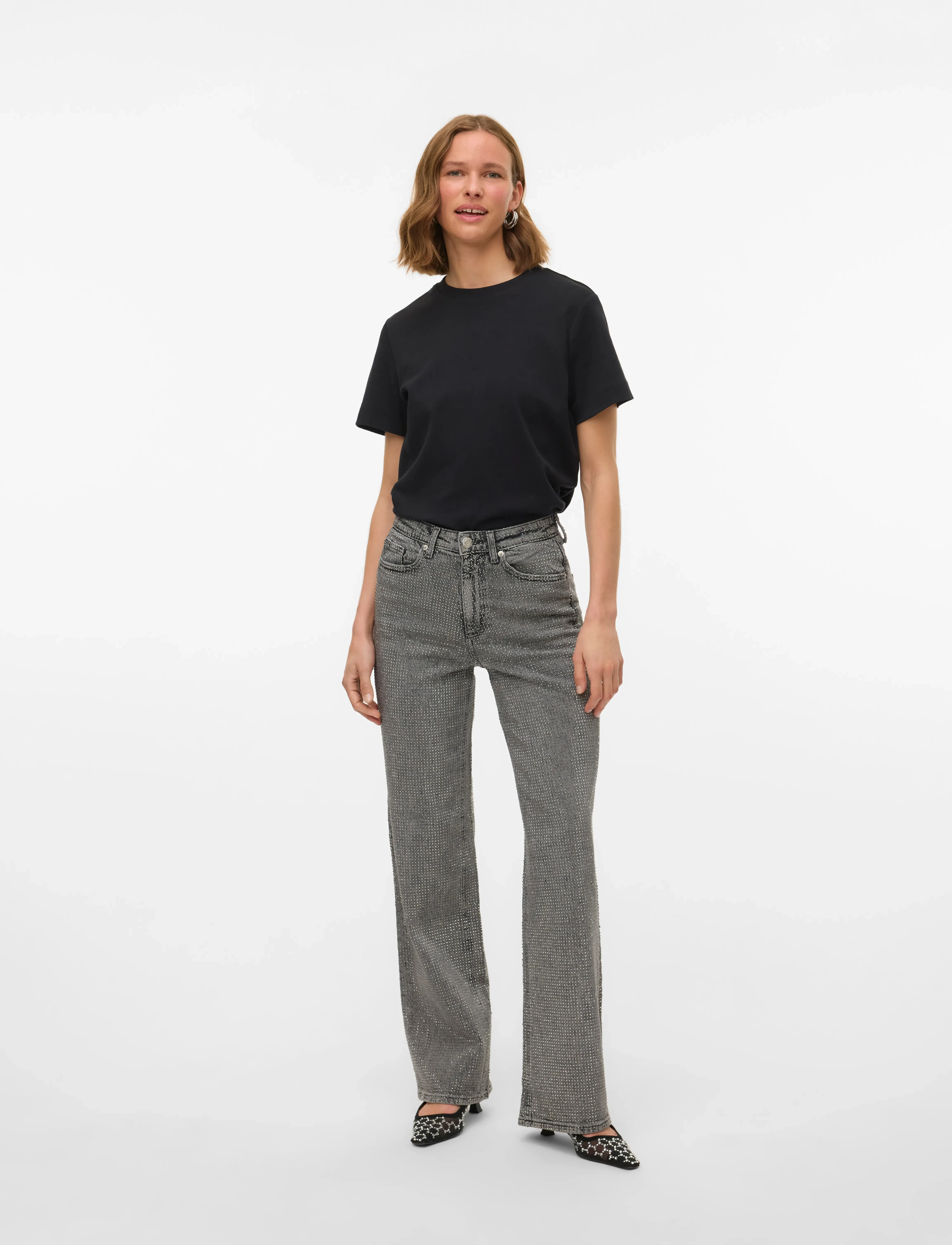 Vero Moda AWNAIMA SS O-NECK T-SHIRT NOOS - T-shirts & Toppe - BLACK / black