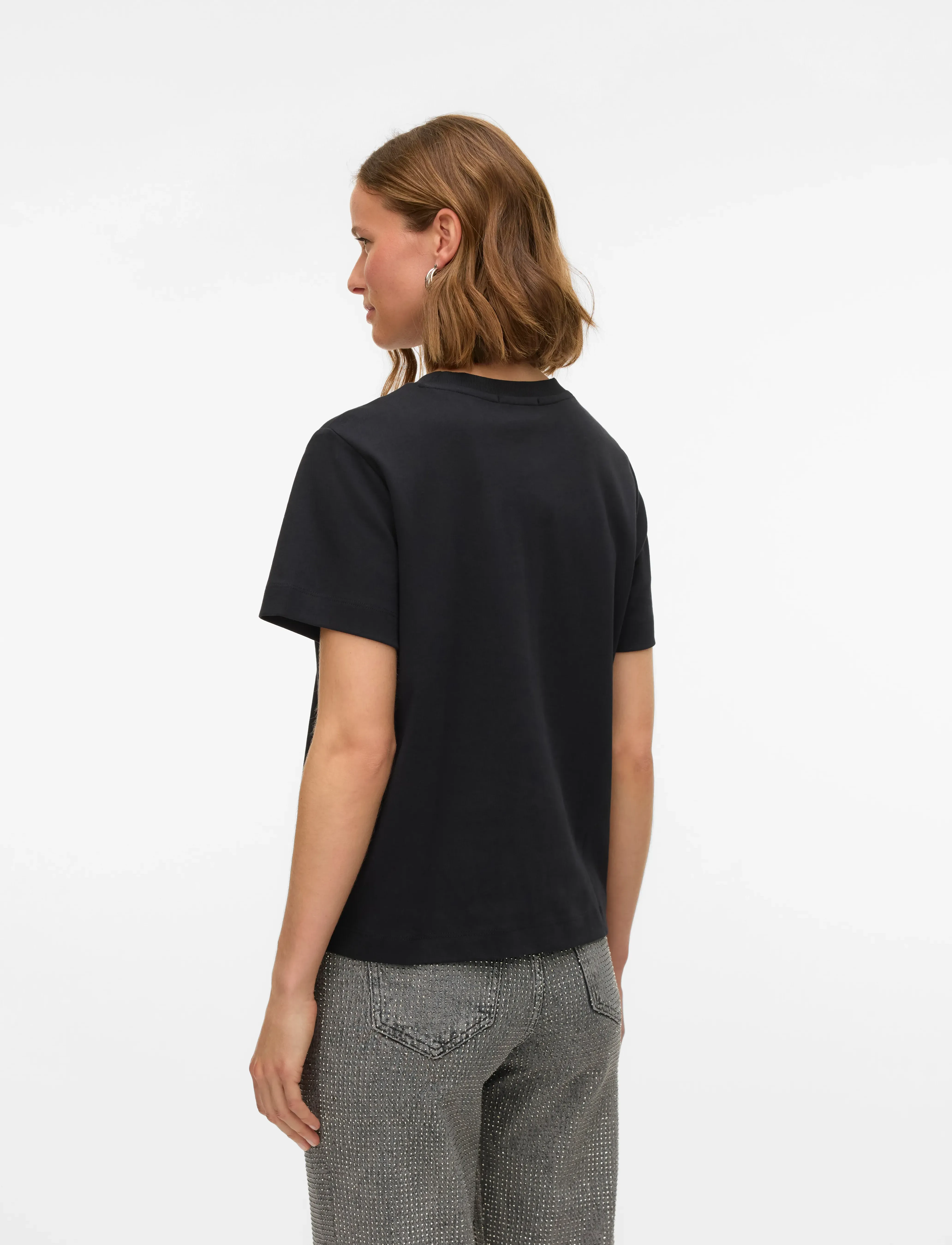 Vero Moda - AWNAIMA SS O-NECK T-SHIRT NOOS - t-shirts - black - 2
