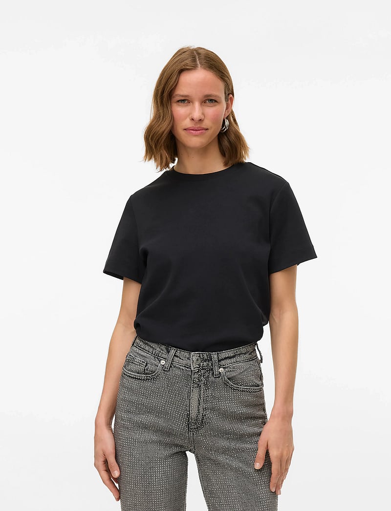Vero Moda - AWNAIMA SS O-NECK T-SHIRT NOOS - t-shirts - black - 4