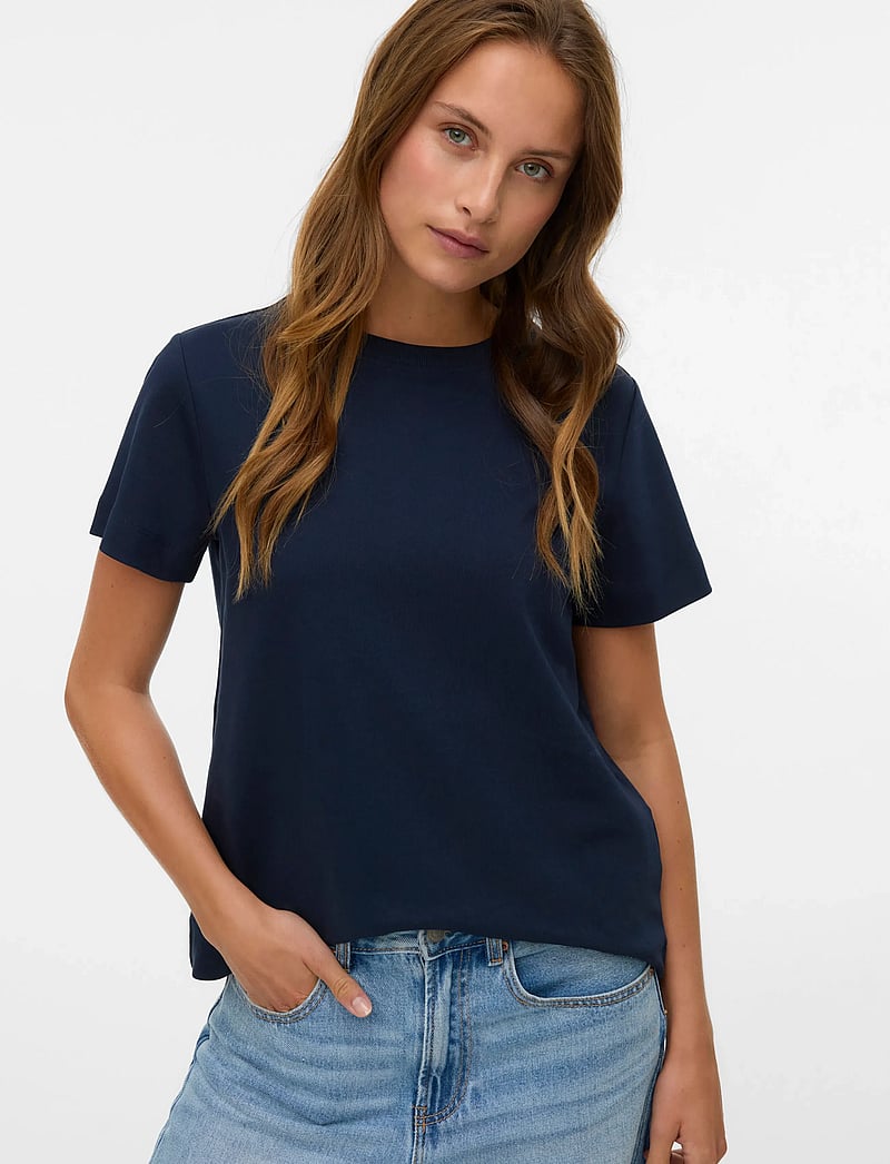 Vero Moda - AWNAIMA SS O-NECK T-SHIRT NOOS - t-shirts - dark sapphire - 4