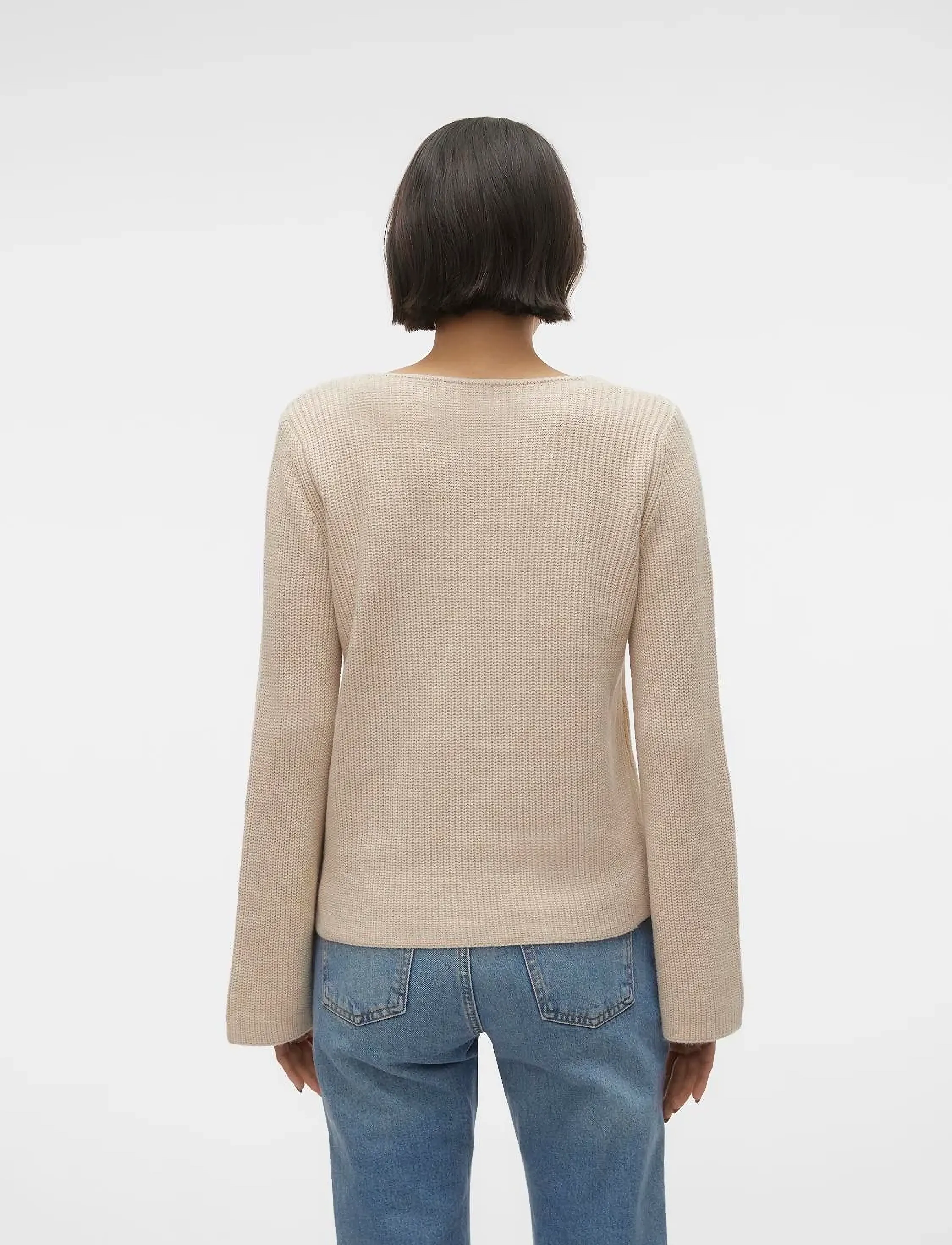 Vero Moda - VMGINGER LS KNIT PULLOVER VMA - pullover - oatmeal - 3