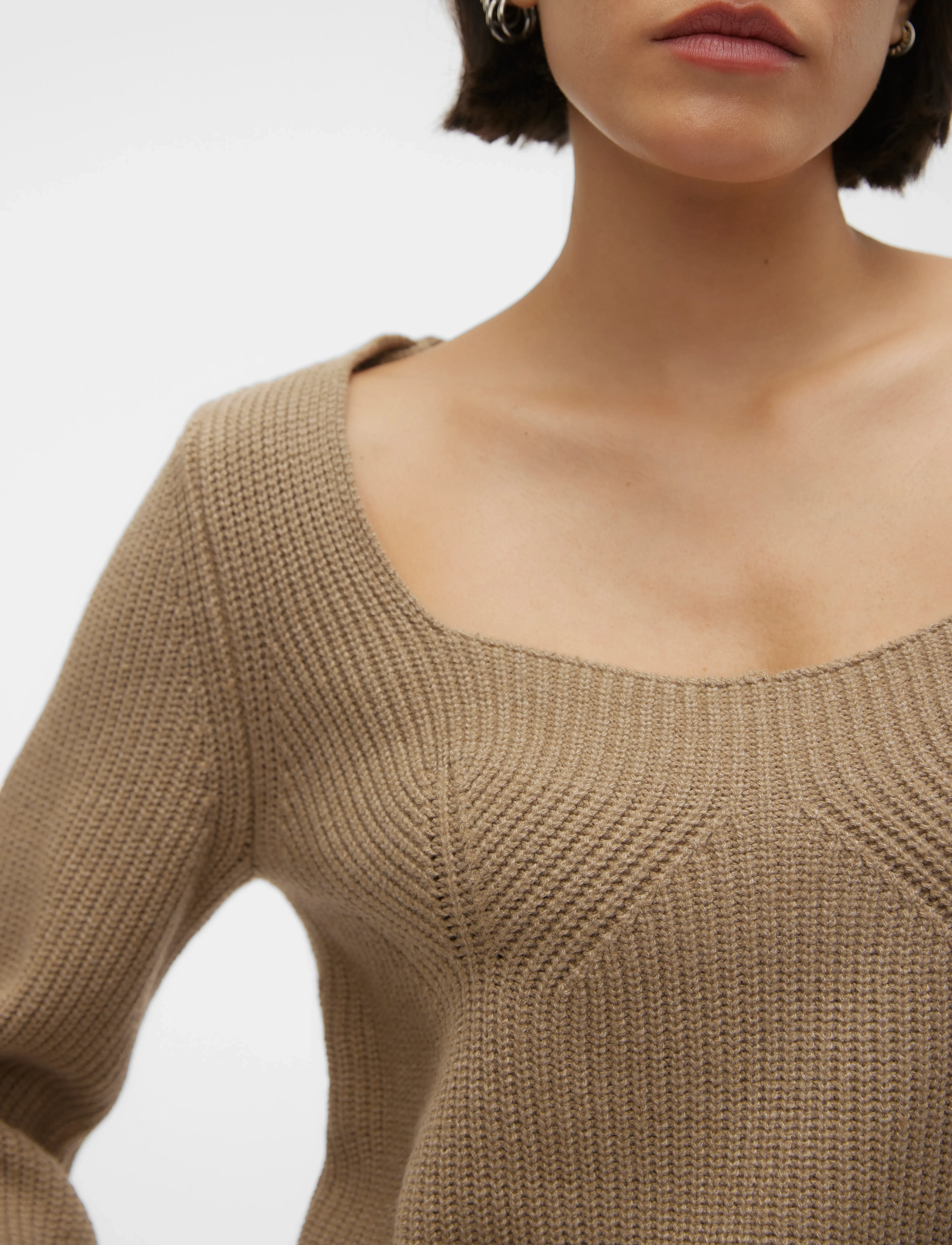 Vero Moda - VMGINGER LS KNIT PULLOVER VMA - neulepuserot - silver mink - 4