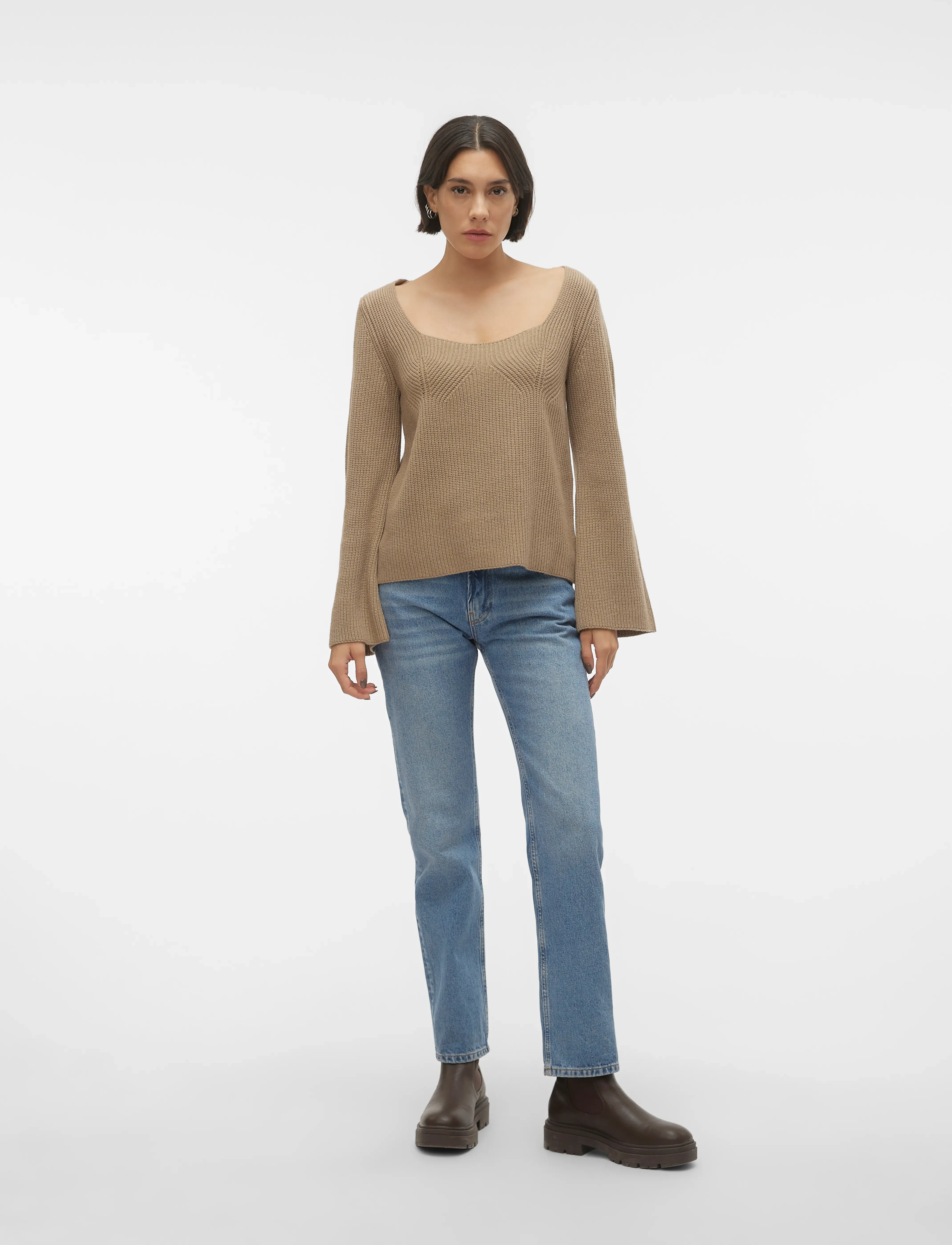 Vero Moda - VMGINGER LS KNIT PULLOVER VMA - neulepuserot - silver mink - 5