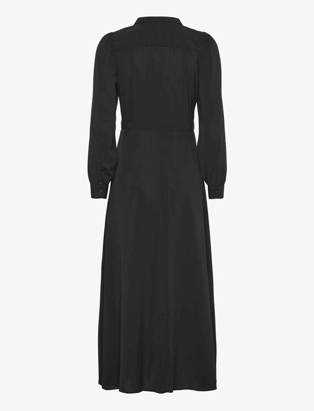 Vero Moda - VMSHILAH NAJA LS LONG SHIRT DRESS WVN GA - midi jurken - black - 1