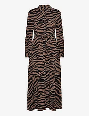 Vero Moda - VMSHILAH NAJA LS LONG SHIRT DRESS WVN GA - midi jurken - brown lentil - 0