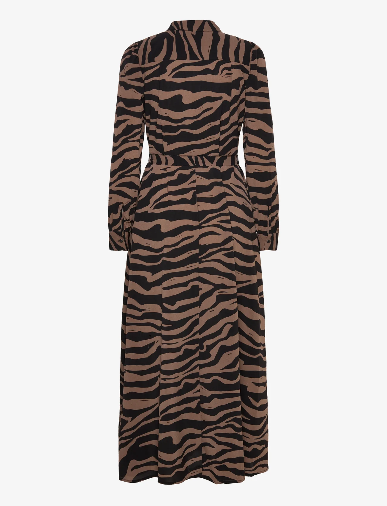 Vero Moda - VMSHILAH NAJA LS LONG SHIRT DRESS WVN GA - midi jurken - brown lentil - 1
