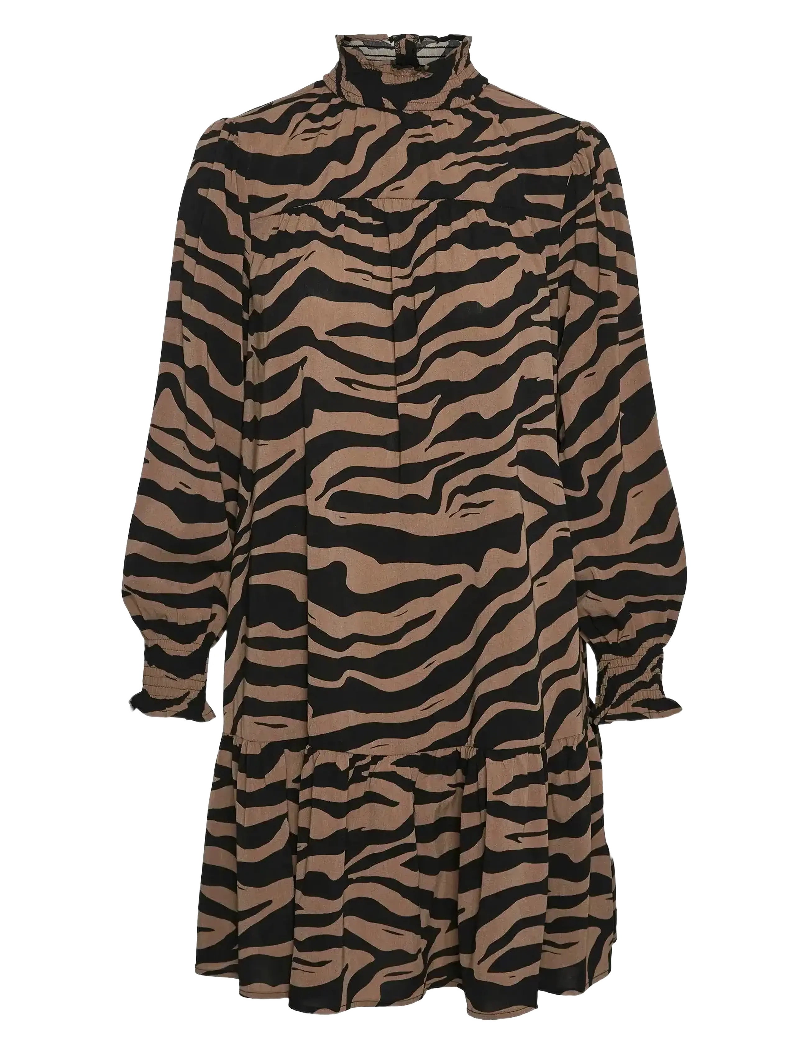 Vero Moda VMSHILAH NAJA HIGH NECK DRESS WVN GA - Jurken - BROWN LENTIL / brown