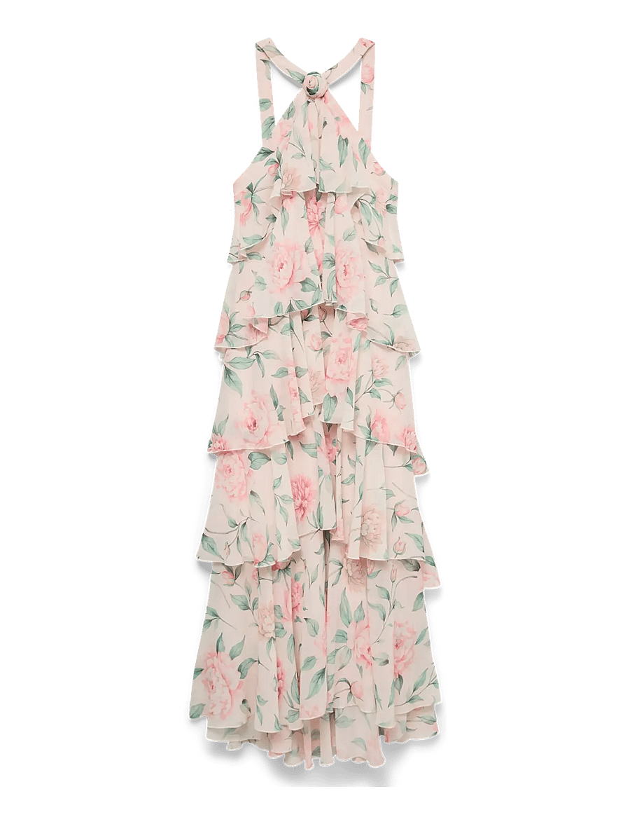 Vero Moda - VMFELICIA SL RUFFLE MAXI DRESS EXP - Õhtukleidid - peony - 0