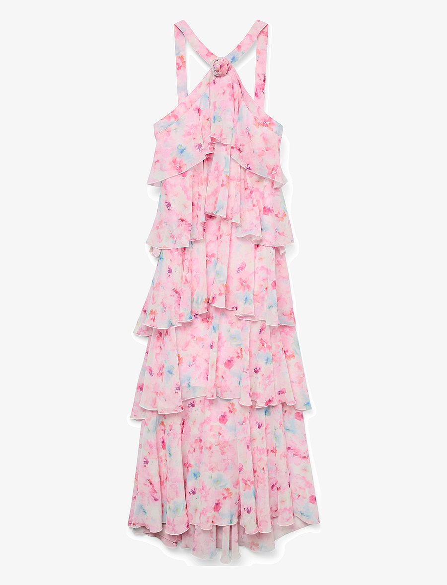 Vero Moda - VMFELICIA SL RUFFLE MAXI DRESS EXP - vakarinės suknelės - pink tulle - 1