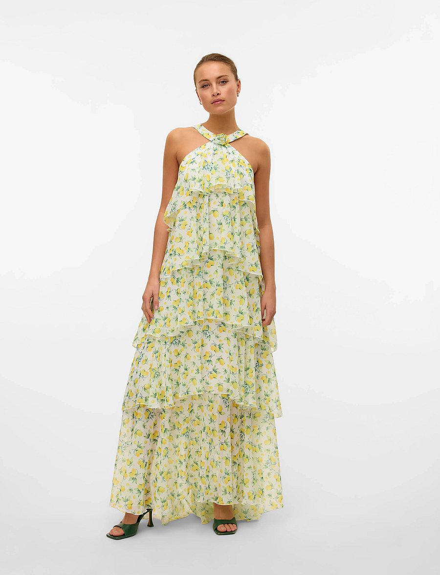 Vero Moda - VMFELICIA SL RUFFLE MAXI DRESS EXP - festkjoler - star white - 0
