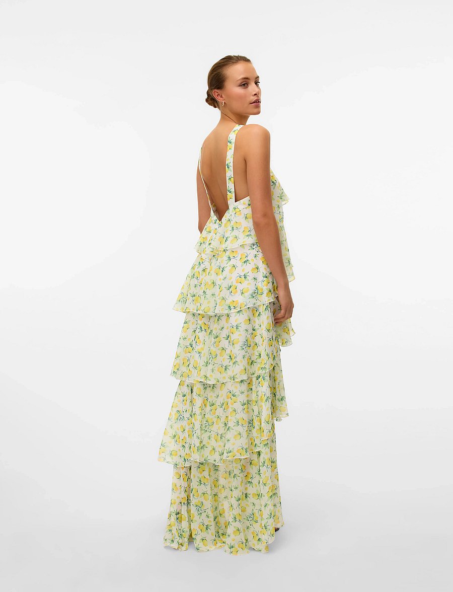 Vero Moda - VMFELICIA SL RUFFLE MAXI DRESS EXP - festkjoler - star white - 2
