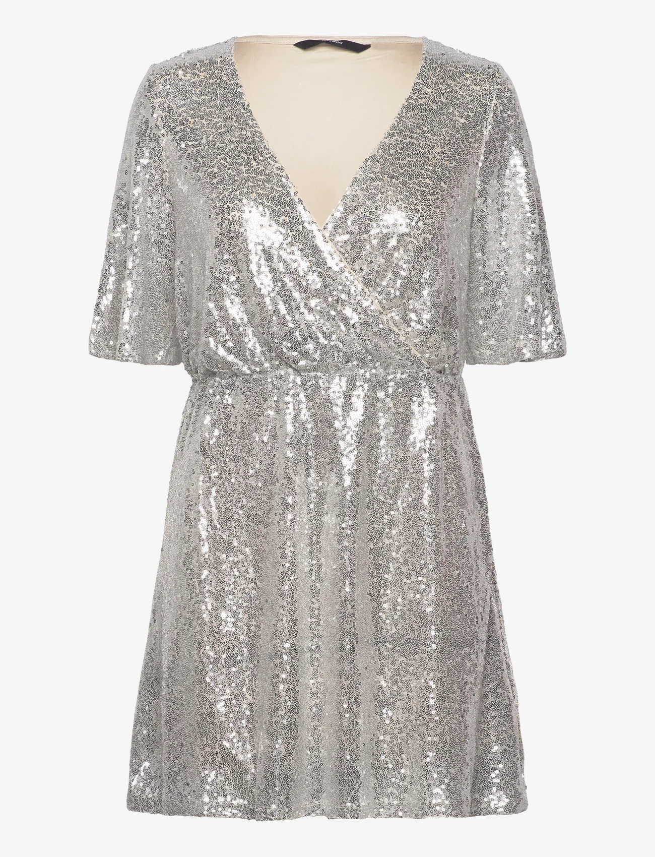 Vero Moda - VMKAJE 2/4 SHORT DRESS JRS - odzież imprezowa w cenach outletowych - silver colour - 0