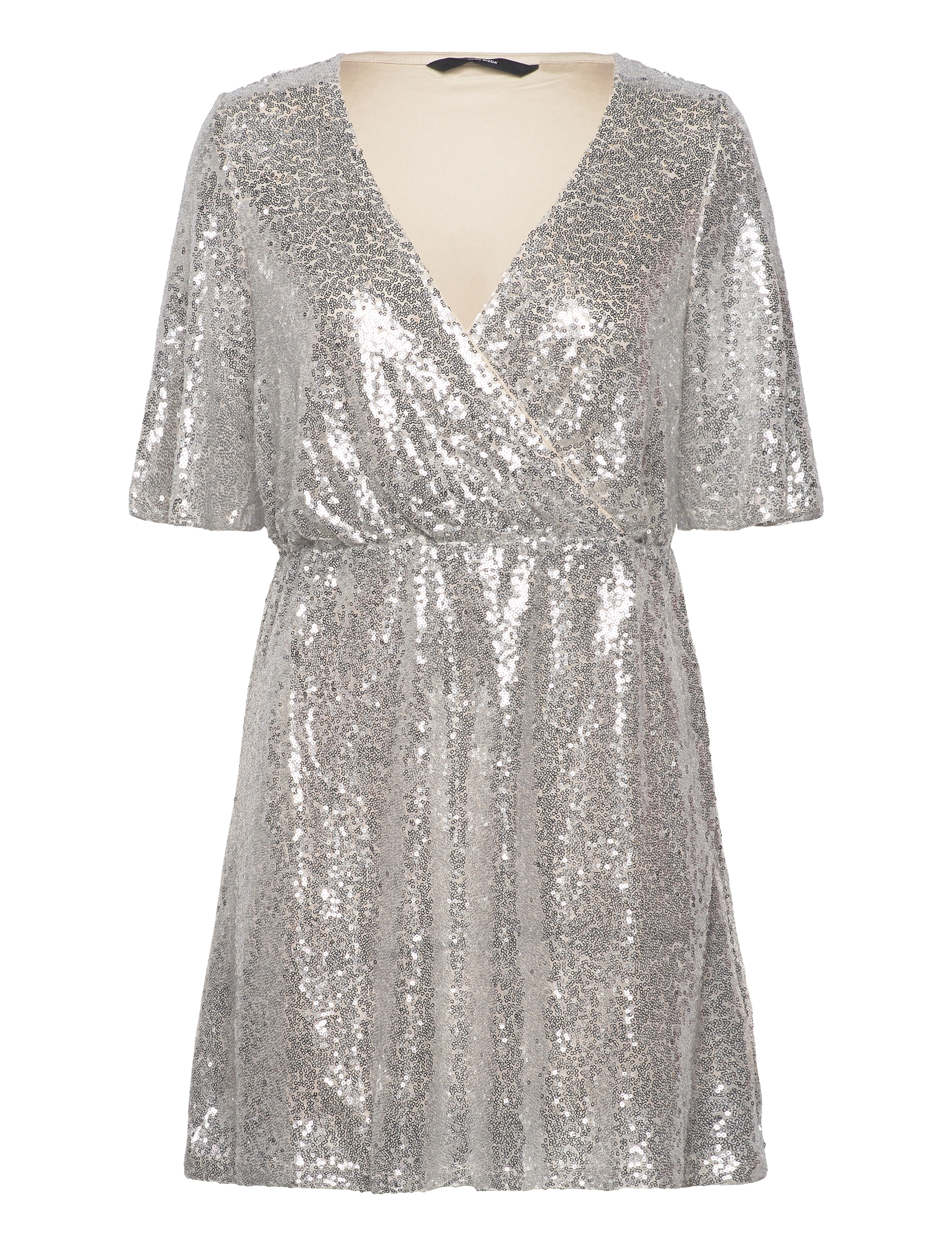 Vero Moda VMKAJE 2/4 SHORT DRESS JRS - Jurken - SILVER COLOUR / silver