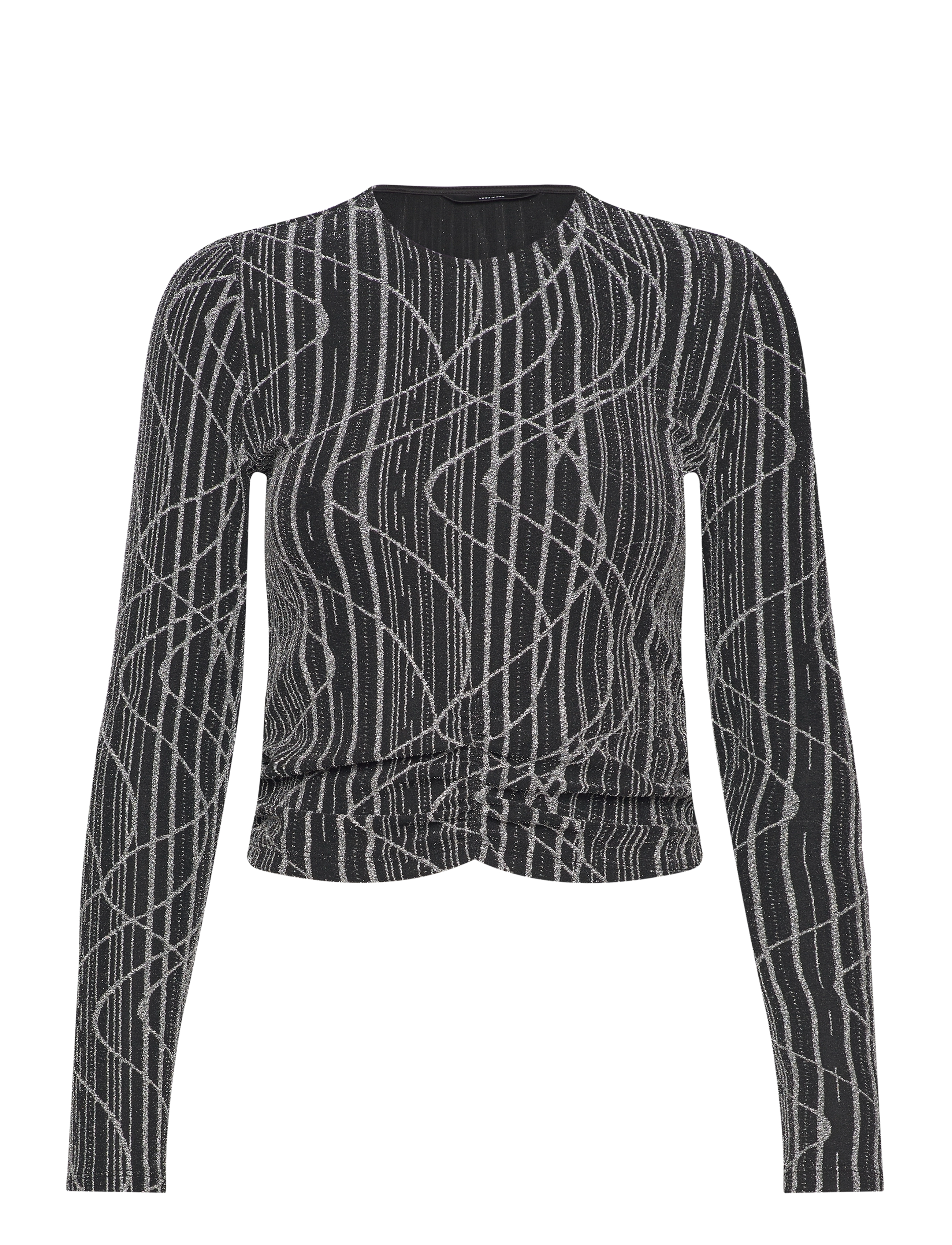 Vero Moda VMKANZ SIBE LS SHORT TOP JRS - T-shirts & Toppe - BLACK / black