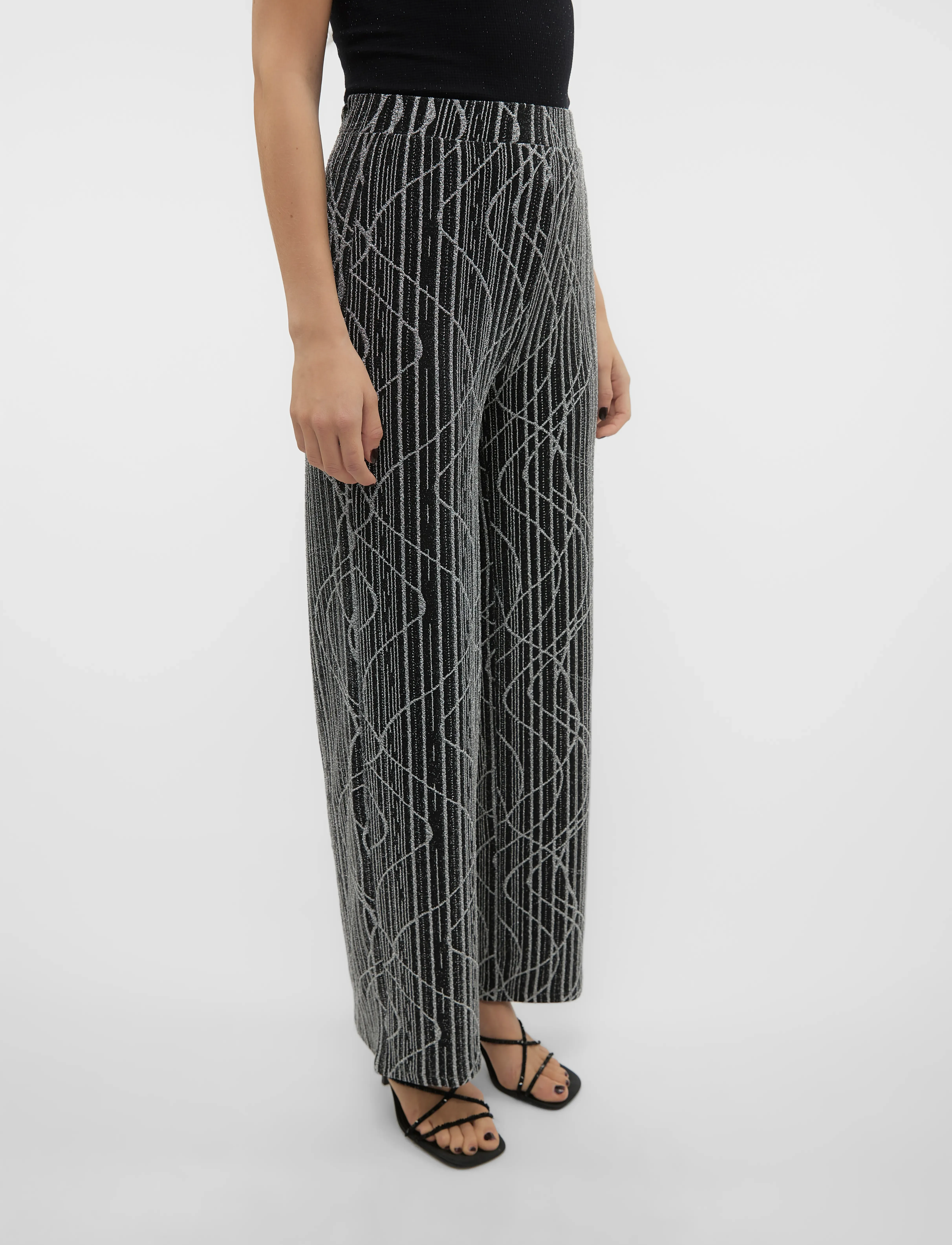 Vero Moda - VMKANZ SIBE HW WIDE PANT JRS - laveste priser - black - 4