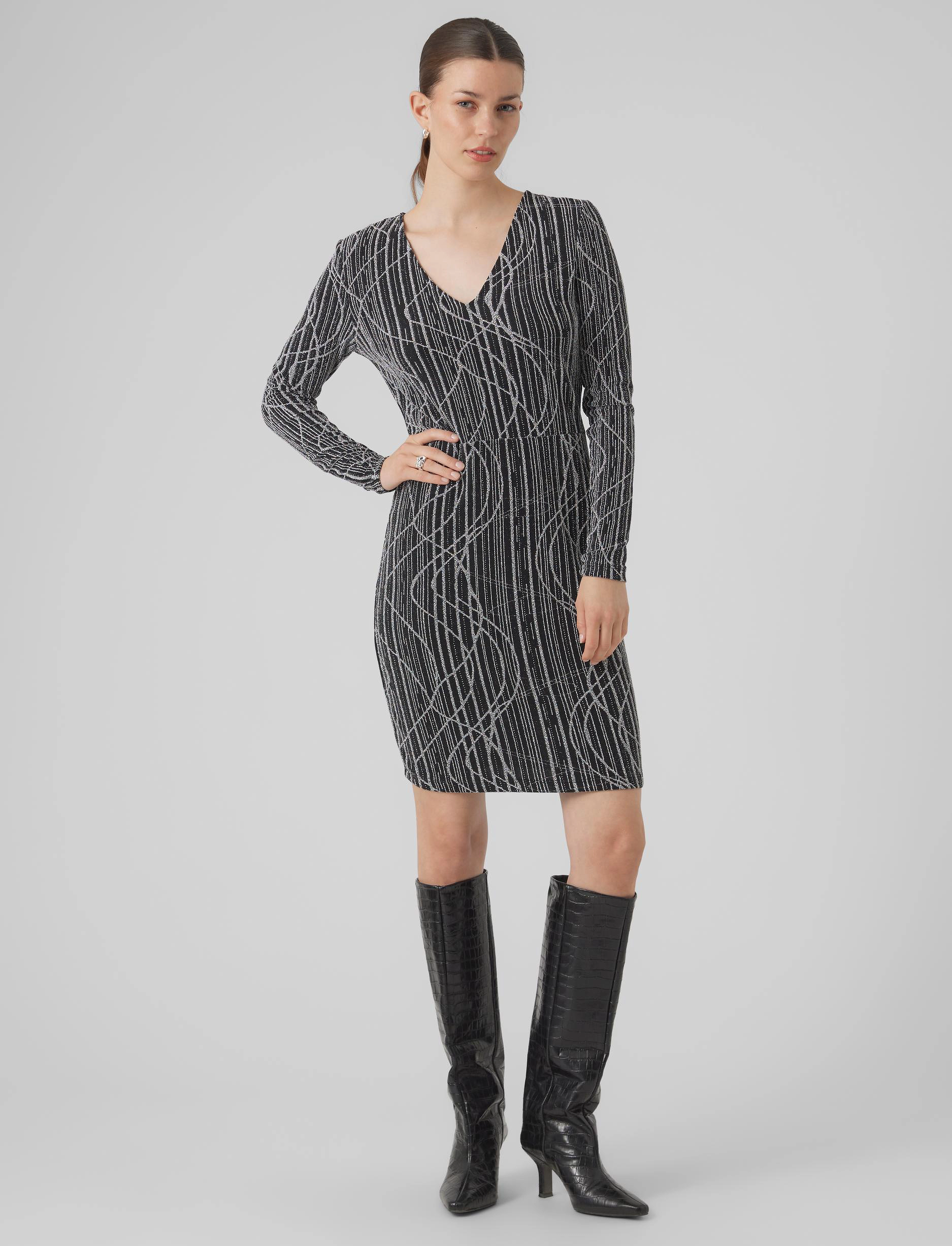Vero Moda - VMKANZ SIBE LS SHORT DRESS JRS - laveste priser - black - 4