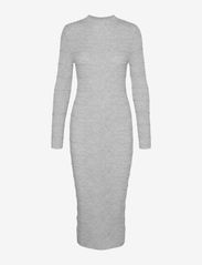 Vero Moda - VMLUCKY LS HIGHNECK CALF DRESS GA BOO - bodycon dresses - light grey melange - 0
