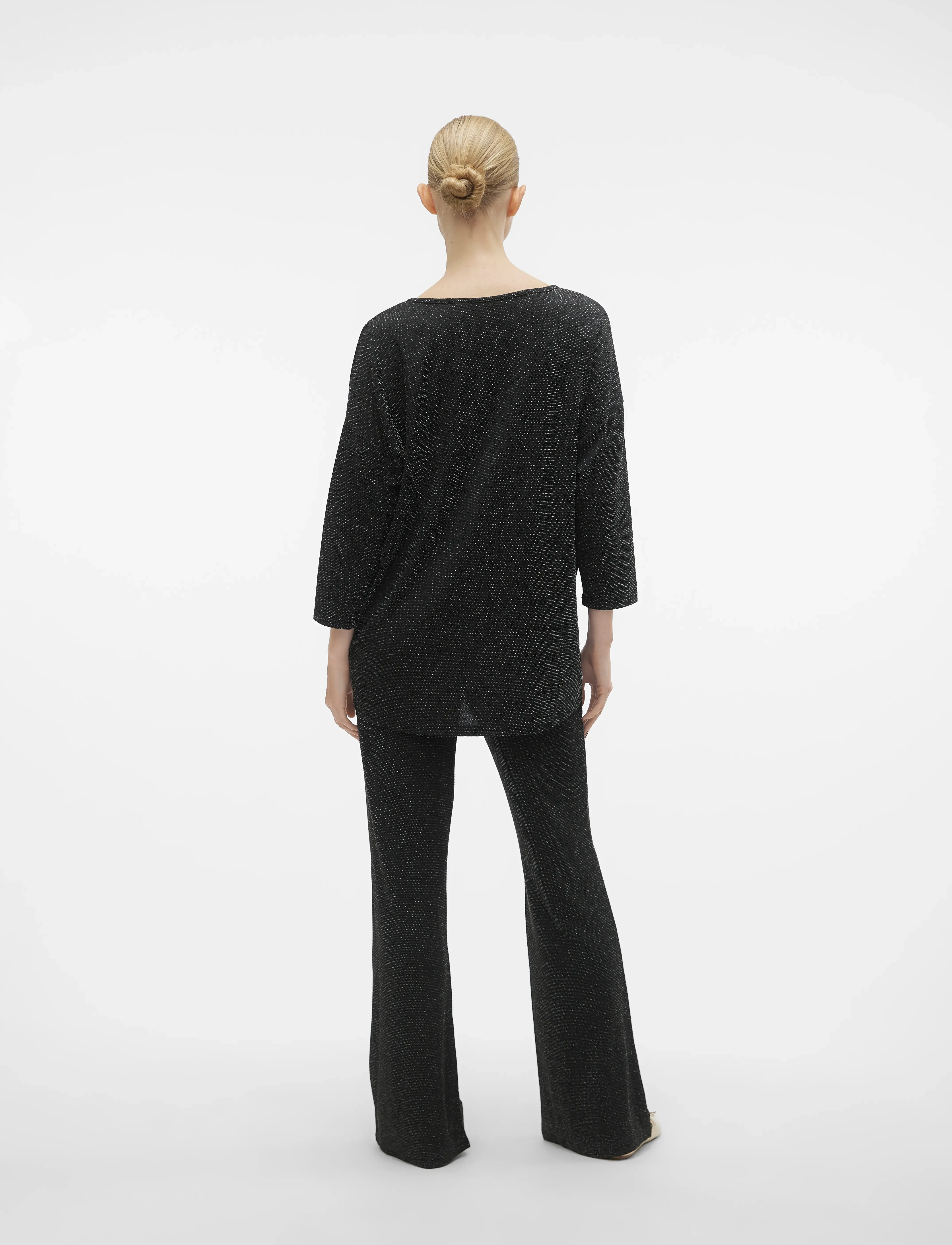 Vero Moda - VMKANVA 3/4 V-NECK TOP JRS - laveste priser - black - 3