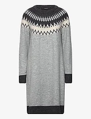 Vero Moda - VMSIMONE LS NORDIC DRESS GA REP LCS - knitted dresses - light grey melange - 0