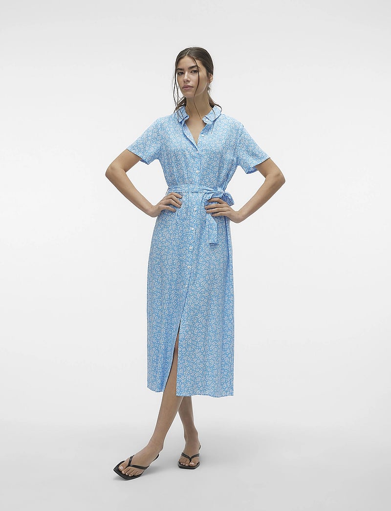 Vero Moda Vmeasy Joy S/s Long Shirt Dress Wvn Ga (VM10297365) Midi dresses