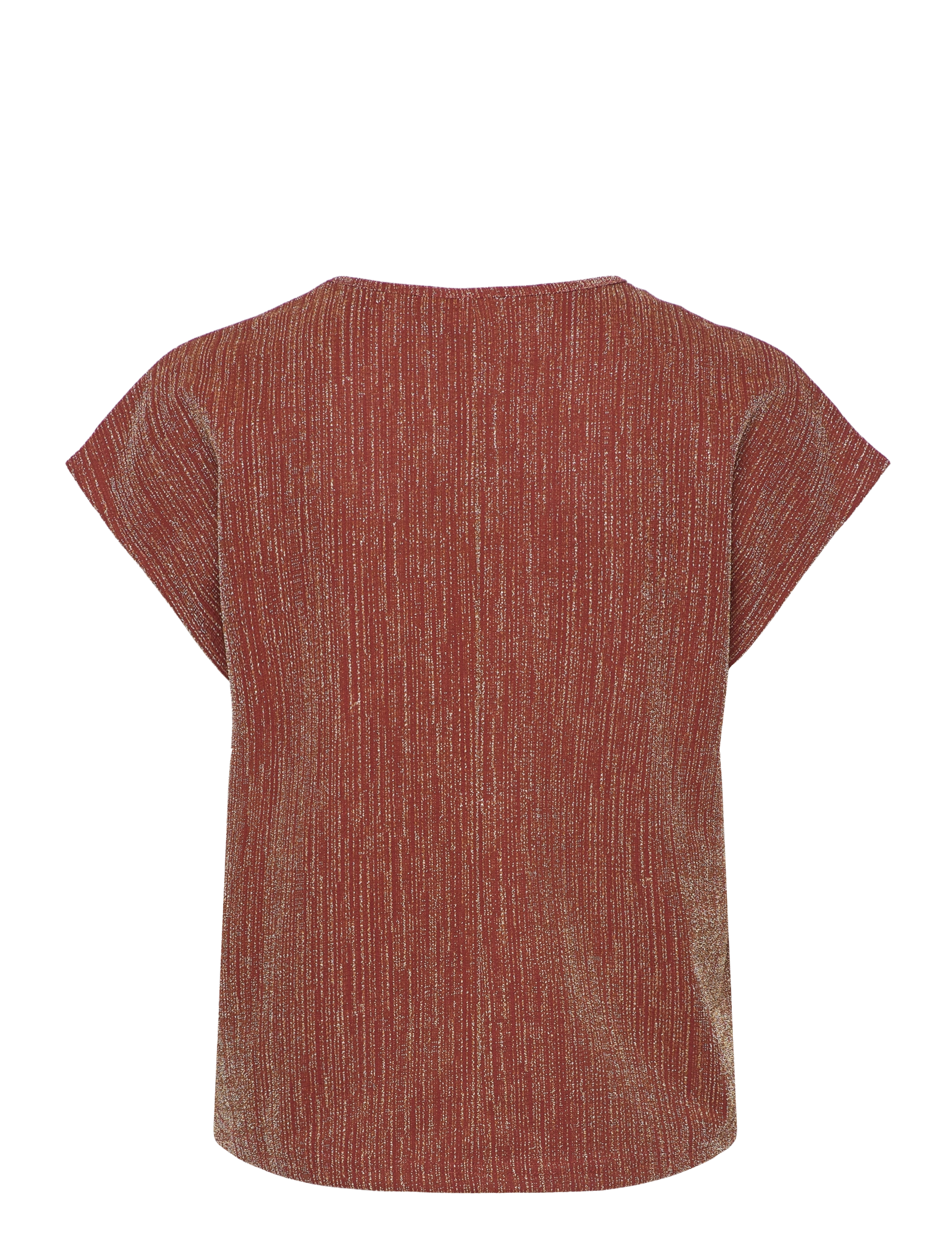 Vero Moda - VMELMA S/S V-NECK TOP JRS BTQ - laveste priser - red ochre - 1