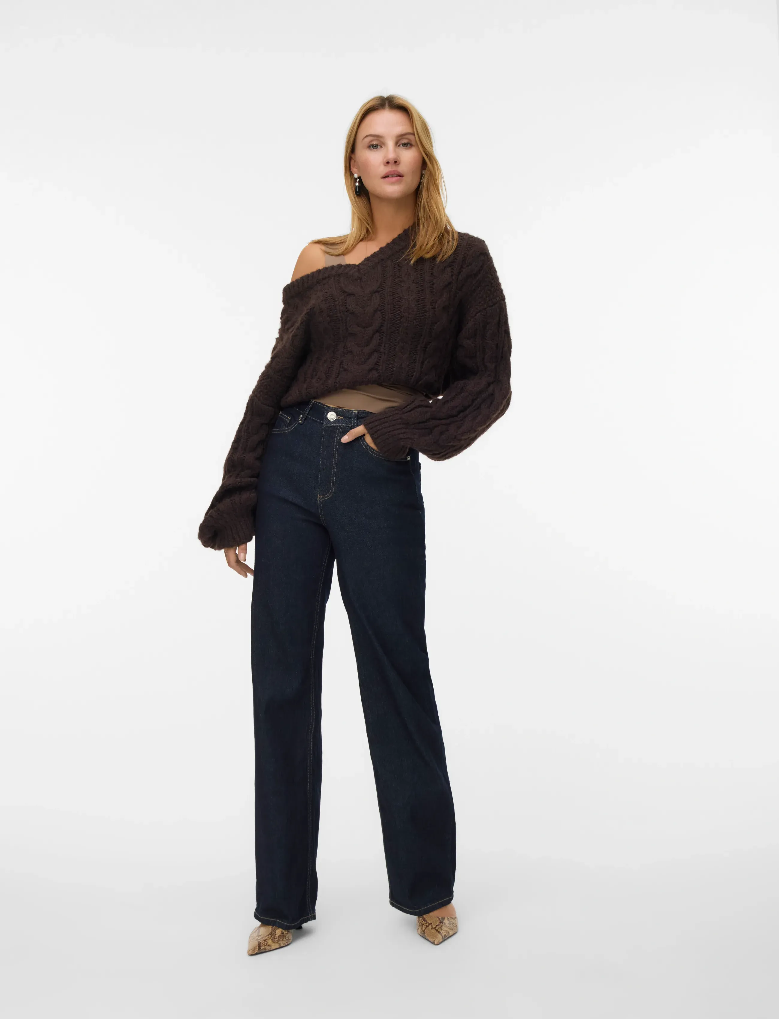 Vero Moda VMTESSA HR WIDE JEANS RA369 GA NOOS - Jeans - DARK BLUE DENIM / blue