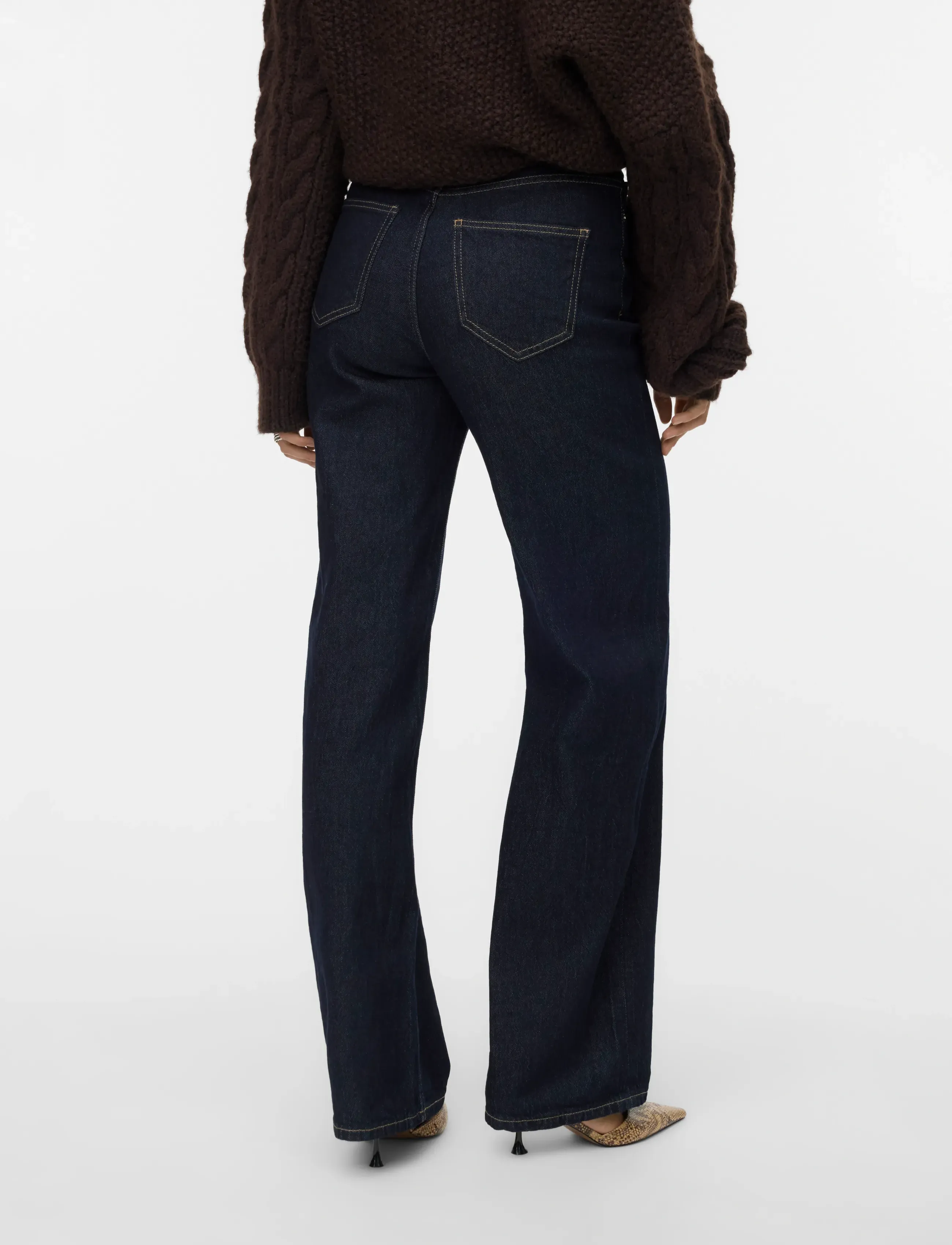 Vero Moda - VMTESSA HR WIDE JEANS RA369 GA NOOS - brede jeans - dark blue denim - 3