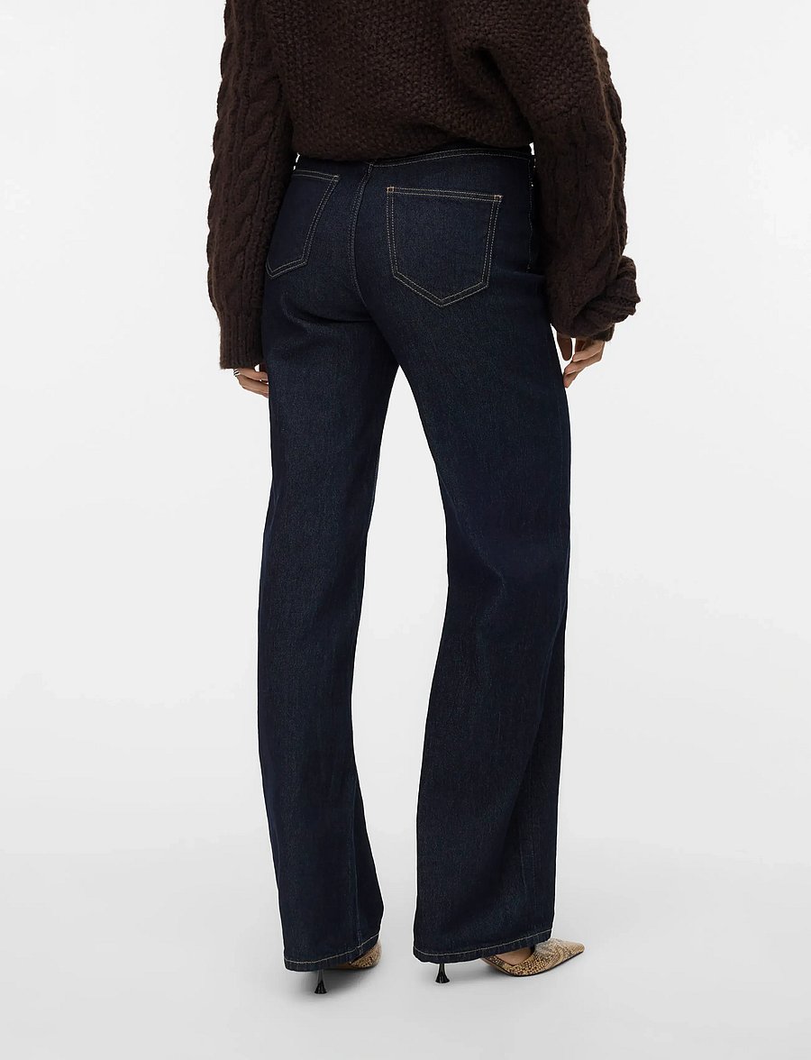 Vero Moda - VMTESSA HR WIDE JEANS RA369 GA NOOS - brede jeans - dark blue denim - 3
