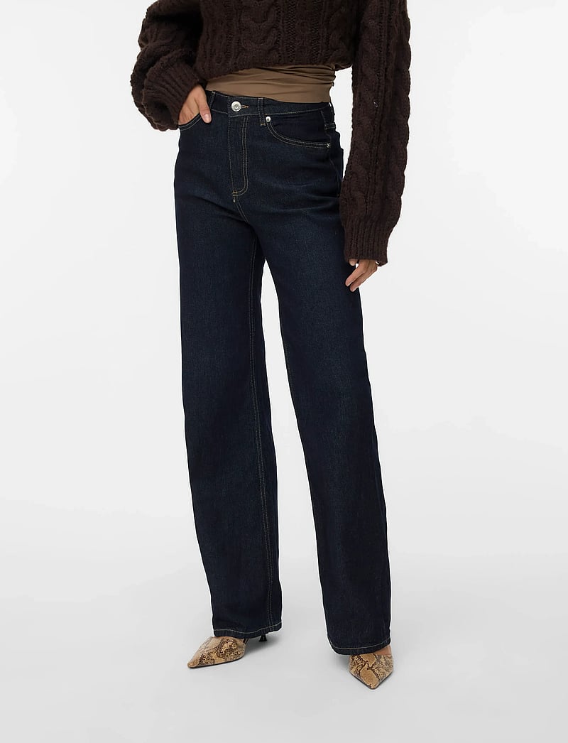 Vero Moda - VMTESSA HR WIDE JEANS RA369 GA NOOS - vida jeans - dark blue denim - 4