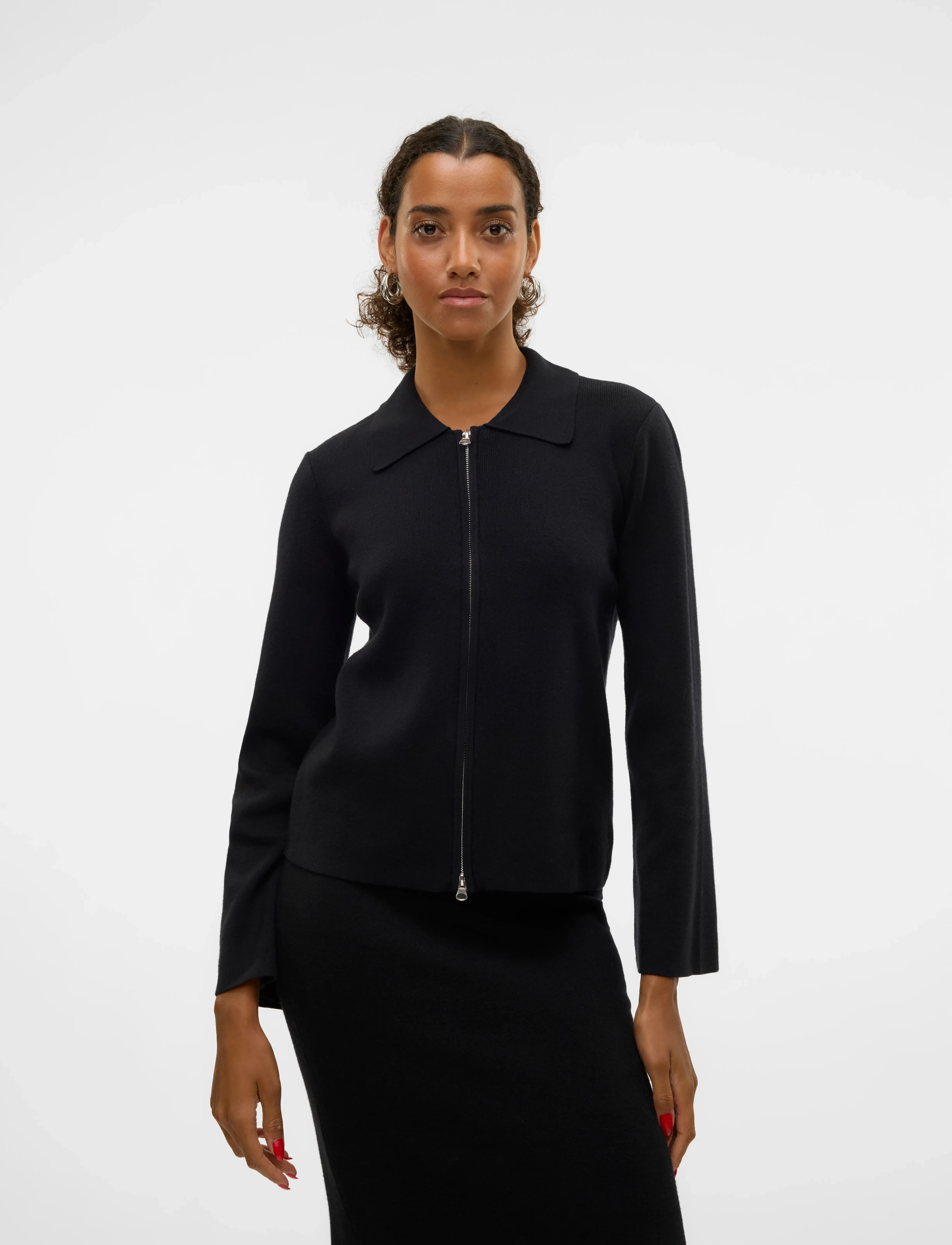 Vero Moda Awhanna Ls Knit Cardigan Noos, S, Black, Strik > Cardigans, Dame