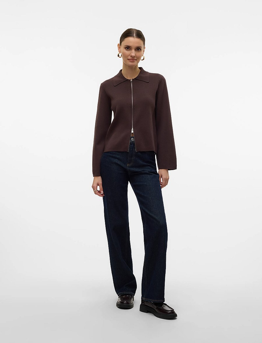 Vero Moda - AWHANNA LS KNIT CARDIGAN NOOS - strickjacken - chocolate torte - 3
