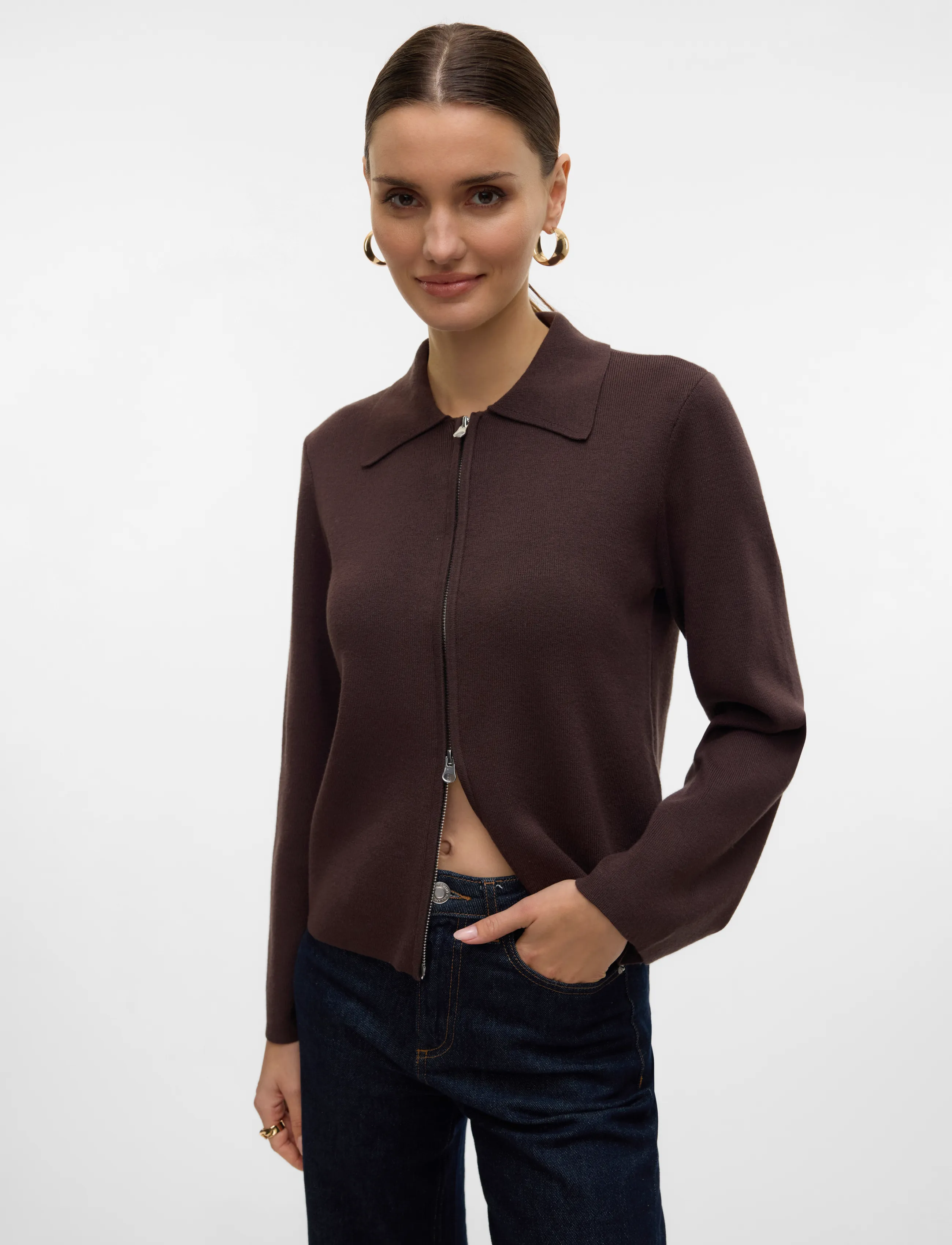 Vero Moda - AWHANNA LS KNIT CARDIGAN NOOS - strickjacken - chocolate torte - 4
