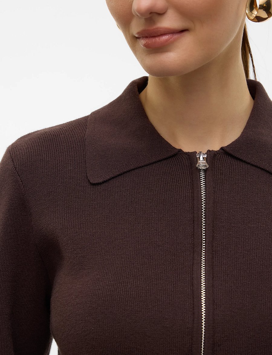 Vero Moda - AWHANNA LS KNIT CARDIGAN NOOS - strickjacken - chocolate torte - 5
