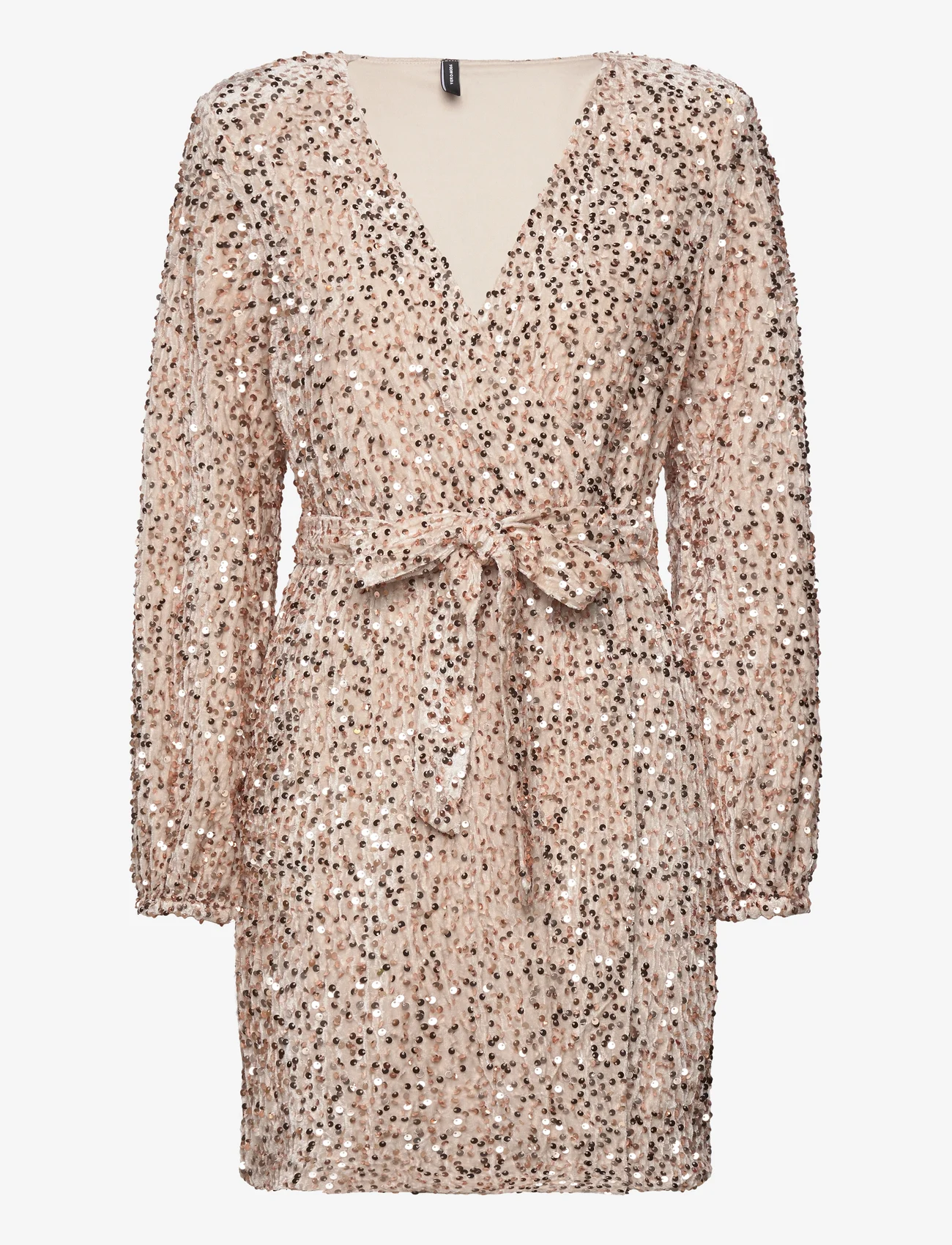 Vero Moda - VMBELLA LS WRAP SHORT DRESS JRS - party wear at outlet prices - pumice stone - 0