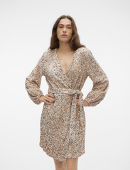 Vero Moda - VMBELLA LS WRAP SHORT DRESS JRS - party wear at outlet prices - pumice stone - 2
