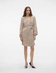 Vero Moda - VMBELLA LS WRAP SHORT DRESS JRS - party wear at outlet prices - pumice stone - 5