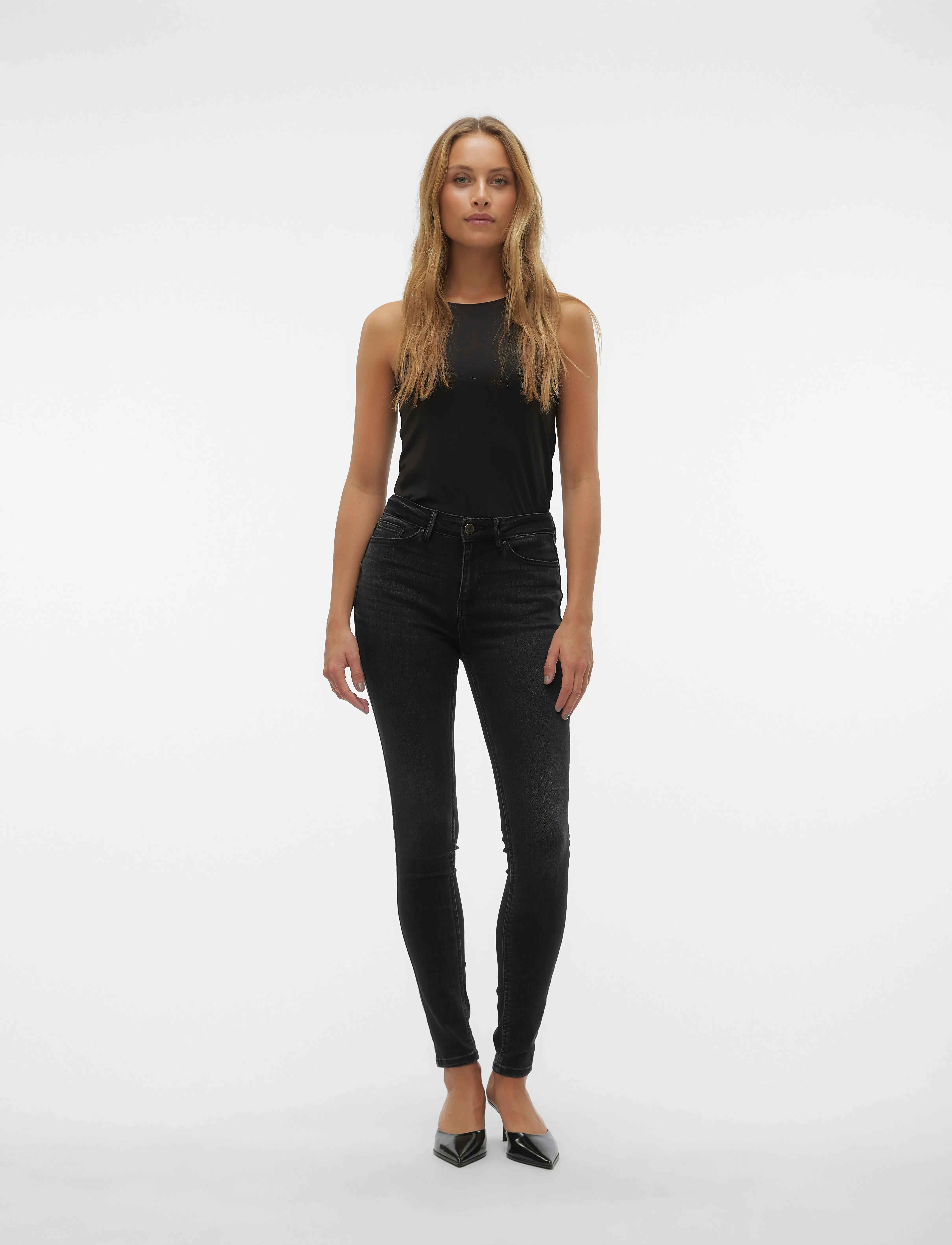 Vero Moda - VMFLASH MR SKINNY JEANS LI111 GA NOOS - skinny jeans - black denim - 4